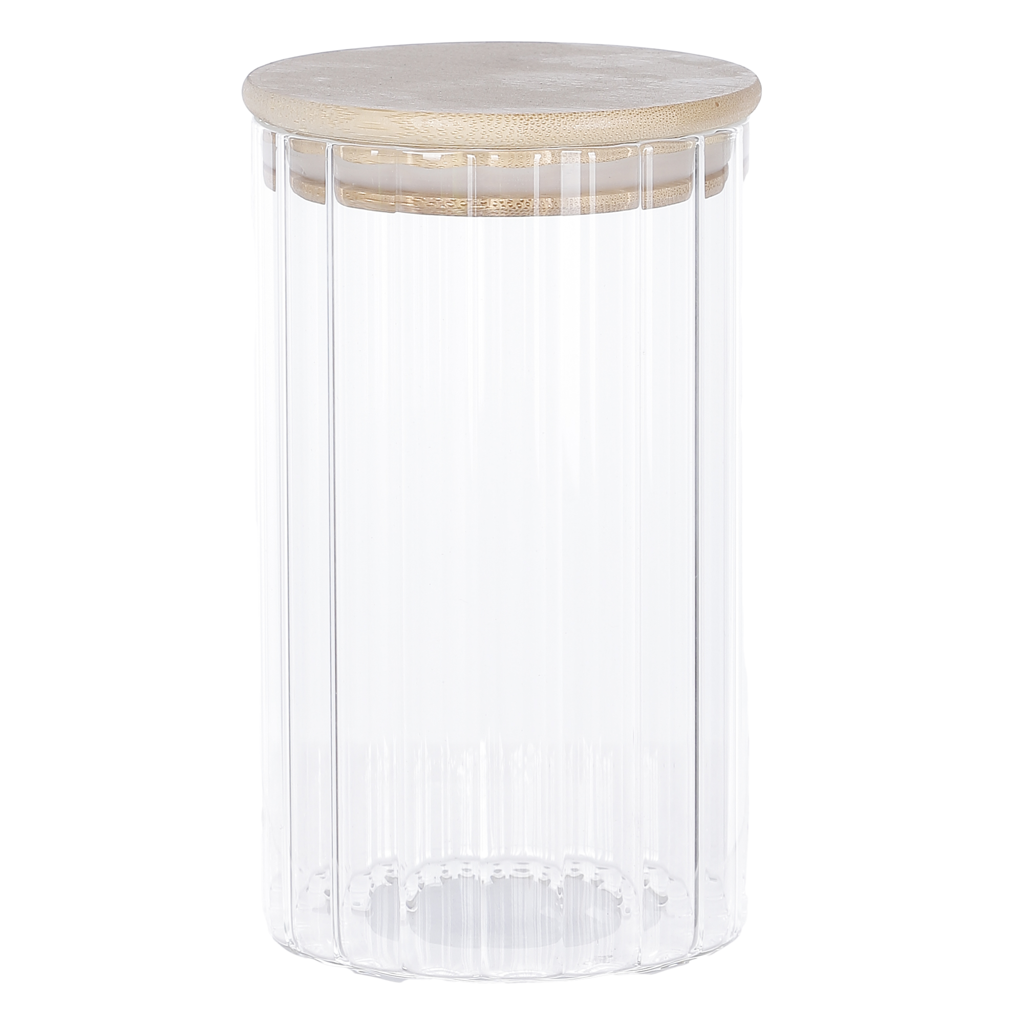 Bocal en verre couvercle bambou 15cm
