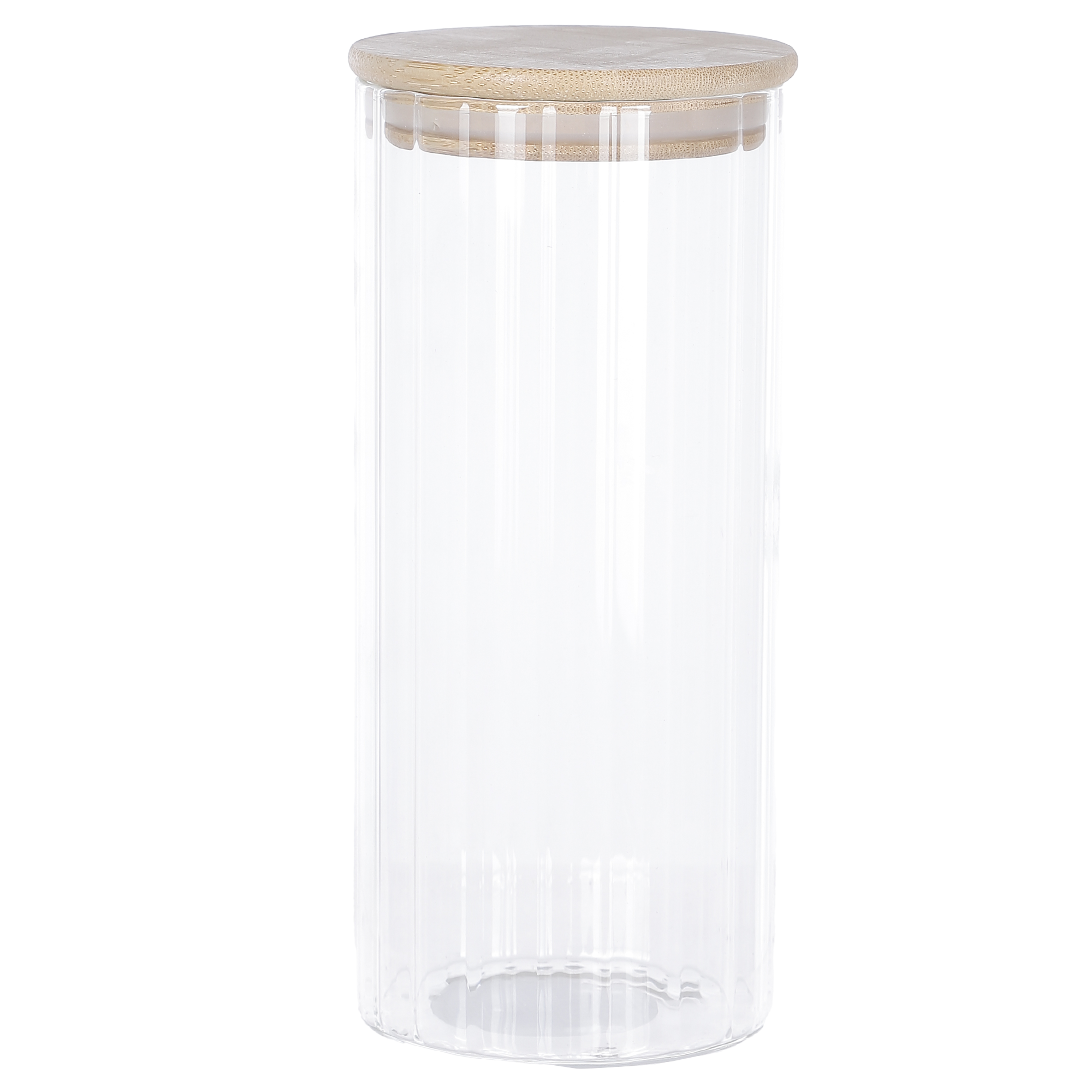 Bocal en verre couvercle bambou 20cm