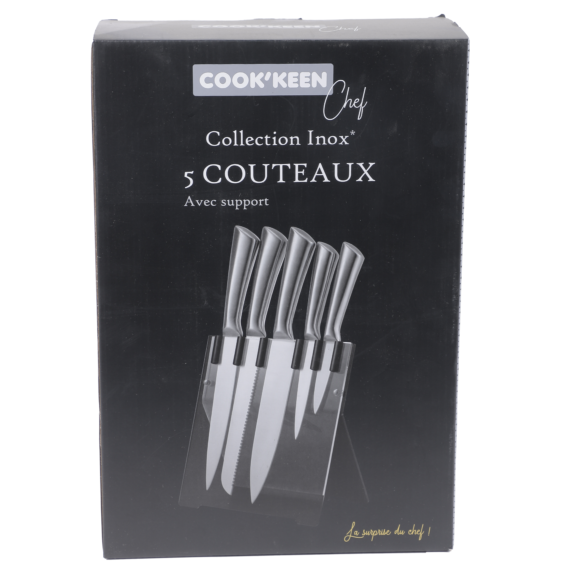 5 couteaux inox avec support