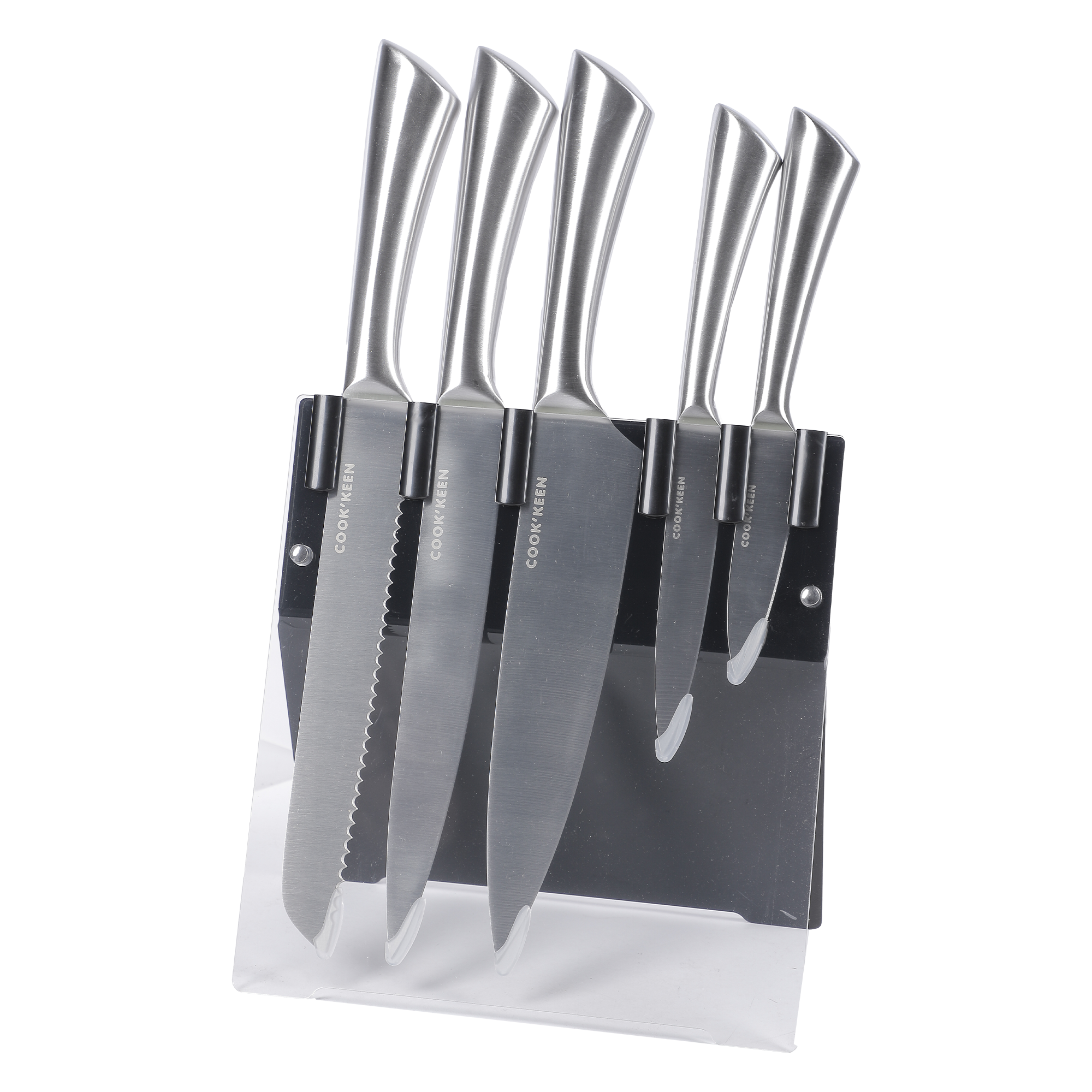 5 couteaux inox avec support
