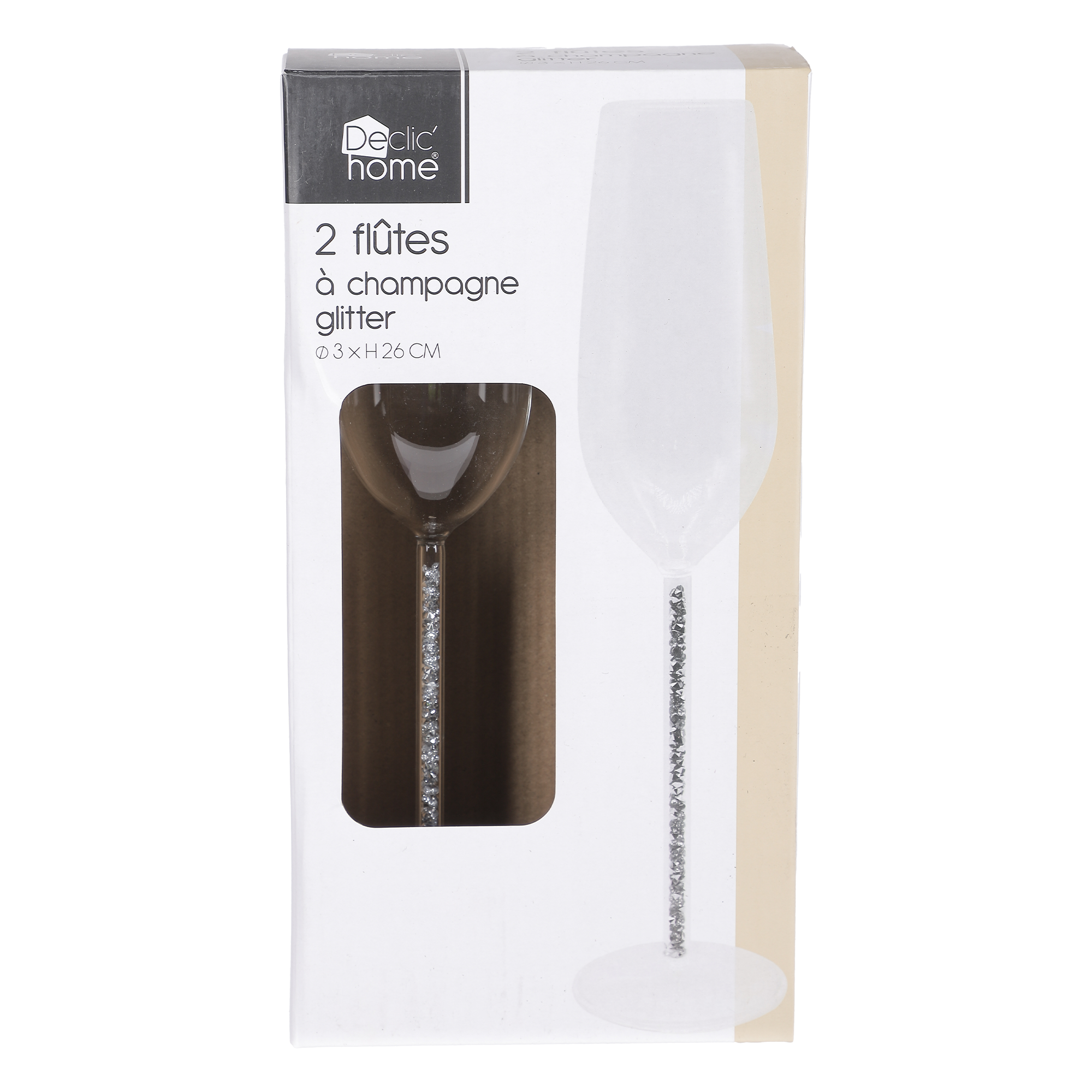 2 flutes à champage glitter