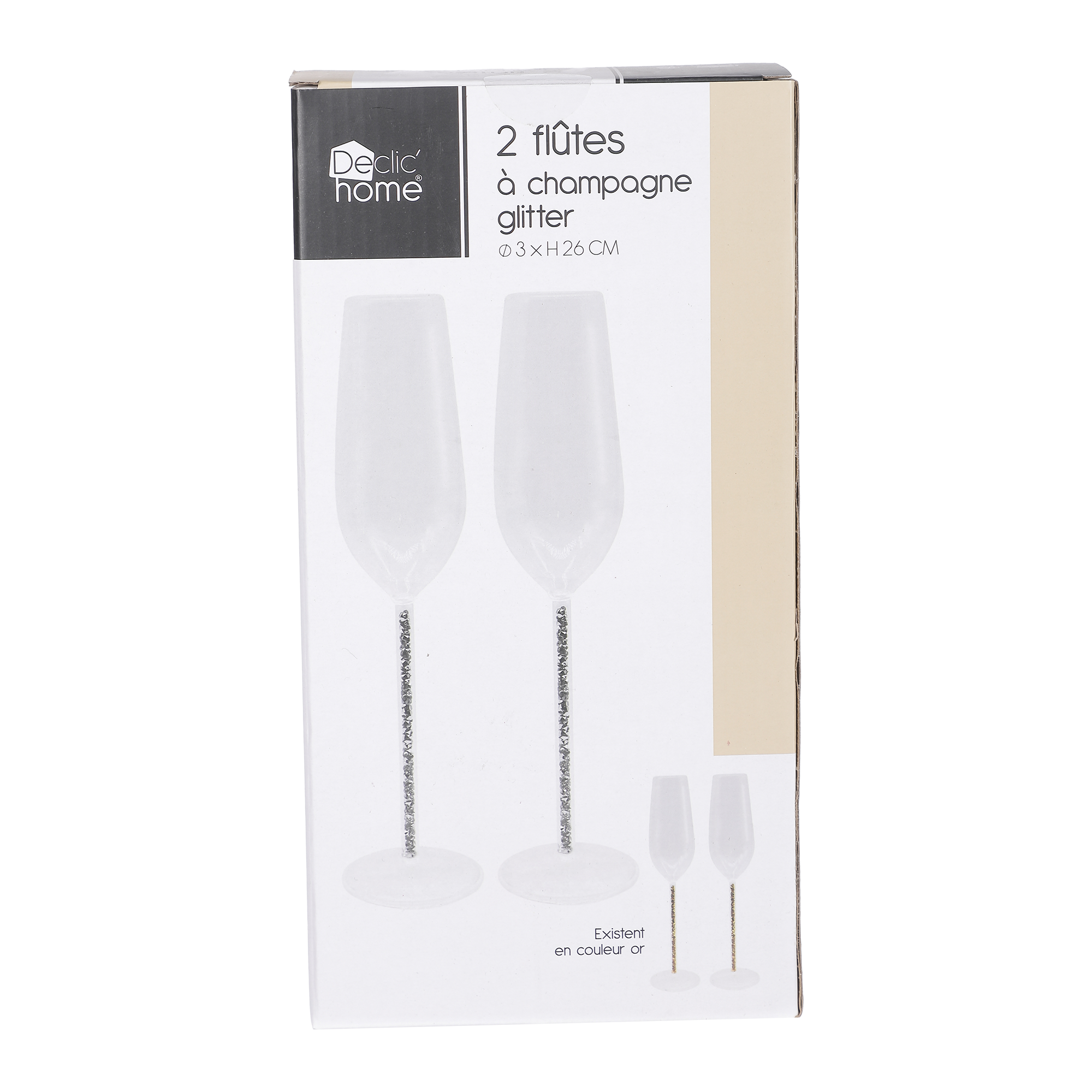 2 flutes à champage glitter