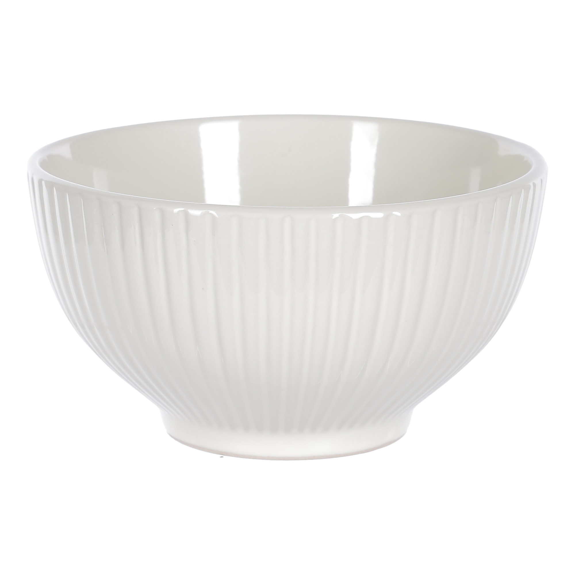 Bol Zoan en céramique strié 15 cm  - Beige