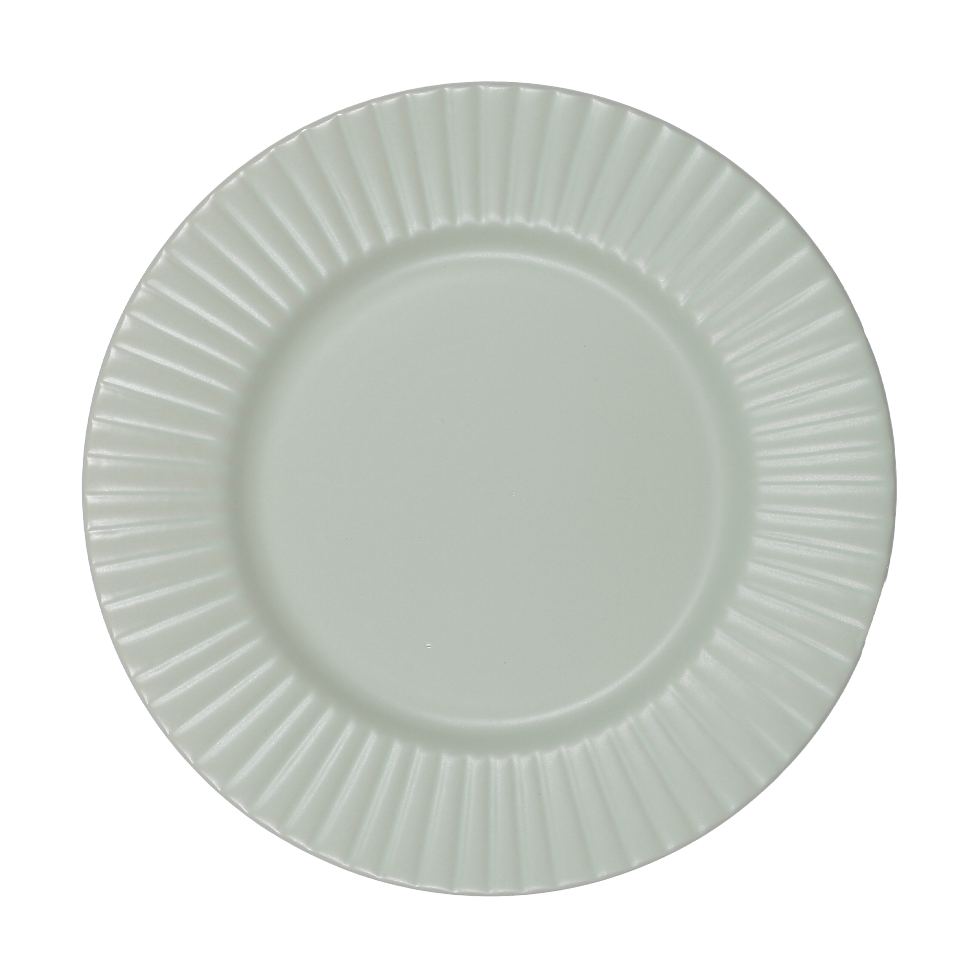 Assiette à dessert Zoan en céramique avec bordure striée  - Vert