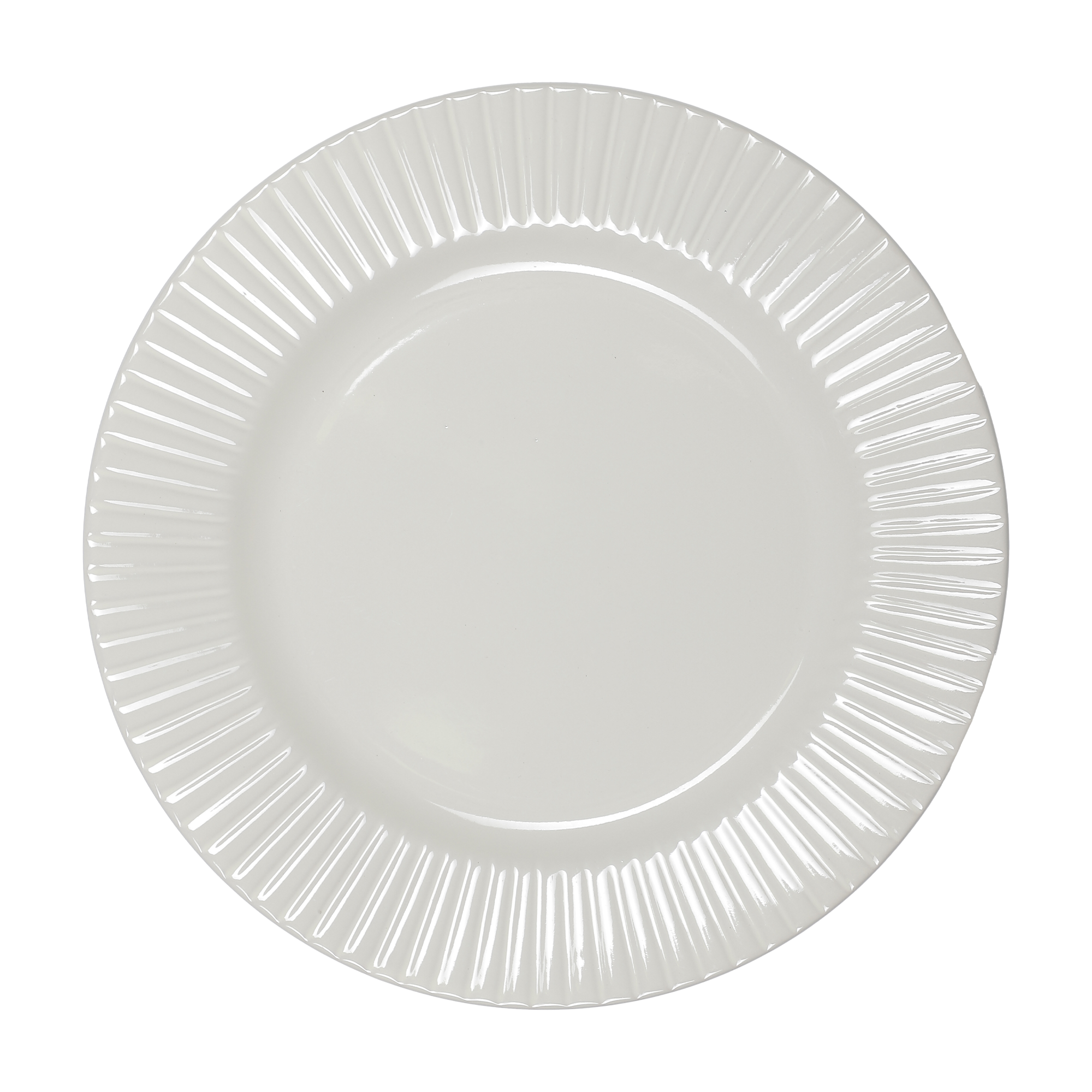 Assiette plate Zoan en céramique avec bordure  - Beige