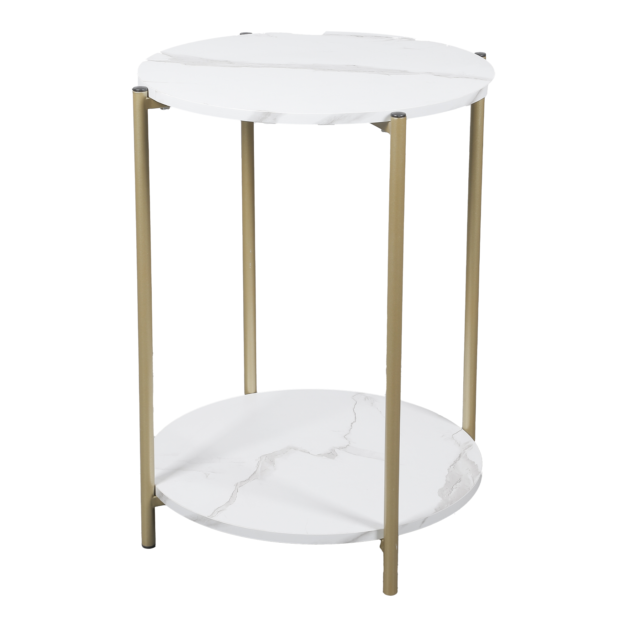 Table d'appoint 2 plateaux effet marbre
