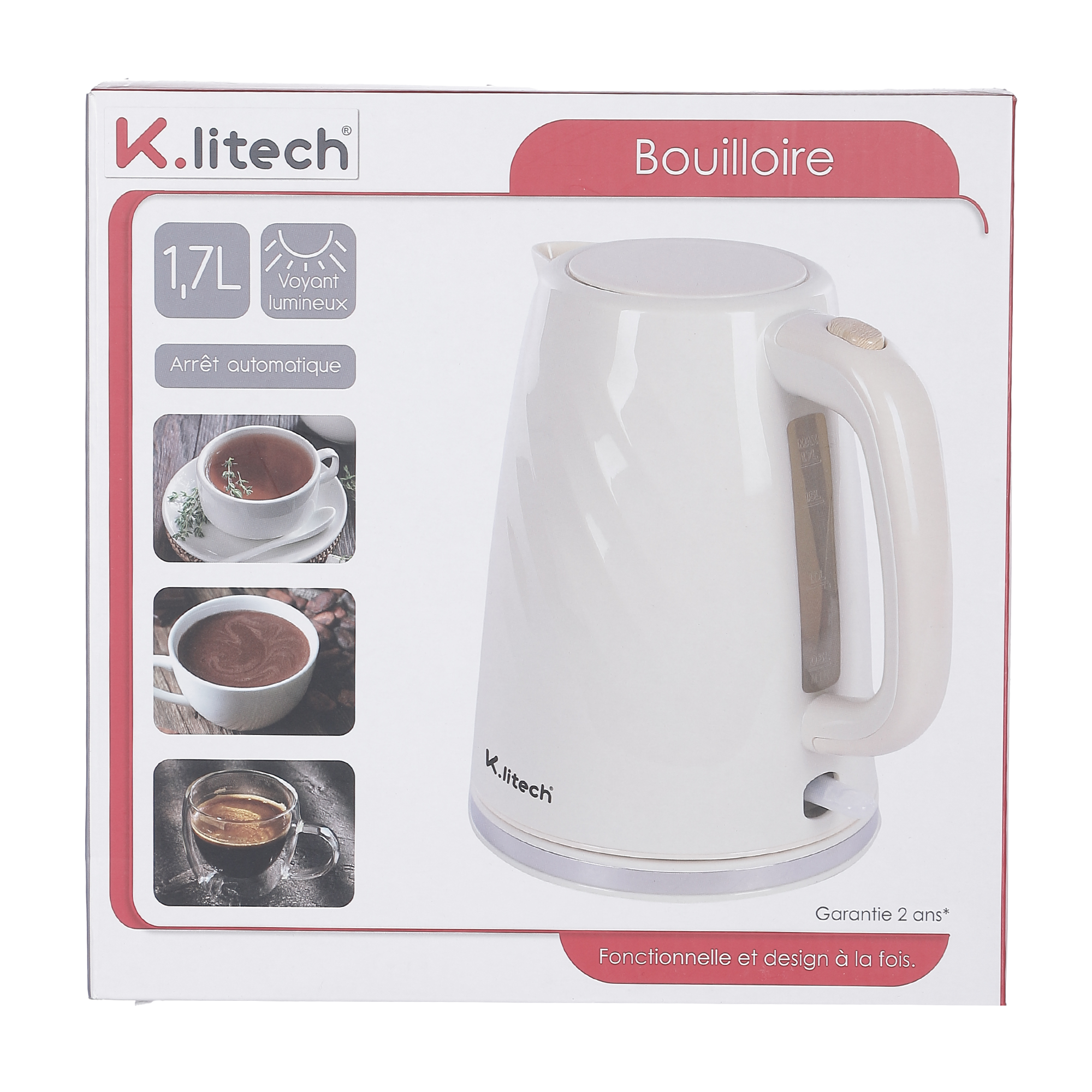 Bouilloire avec indicateur lumineux 1.7L