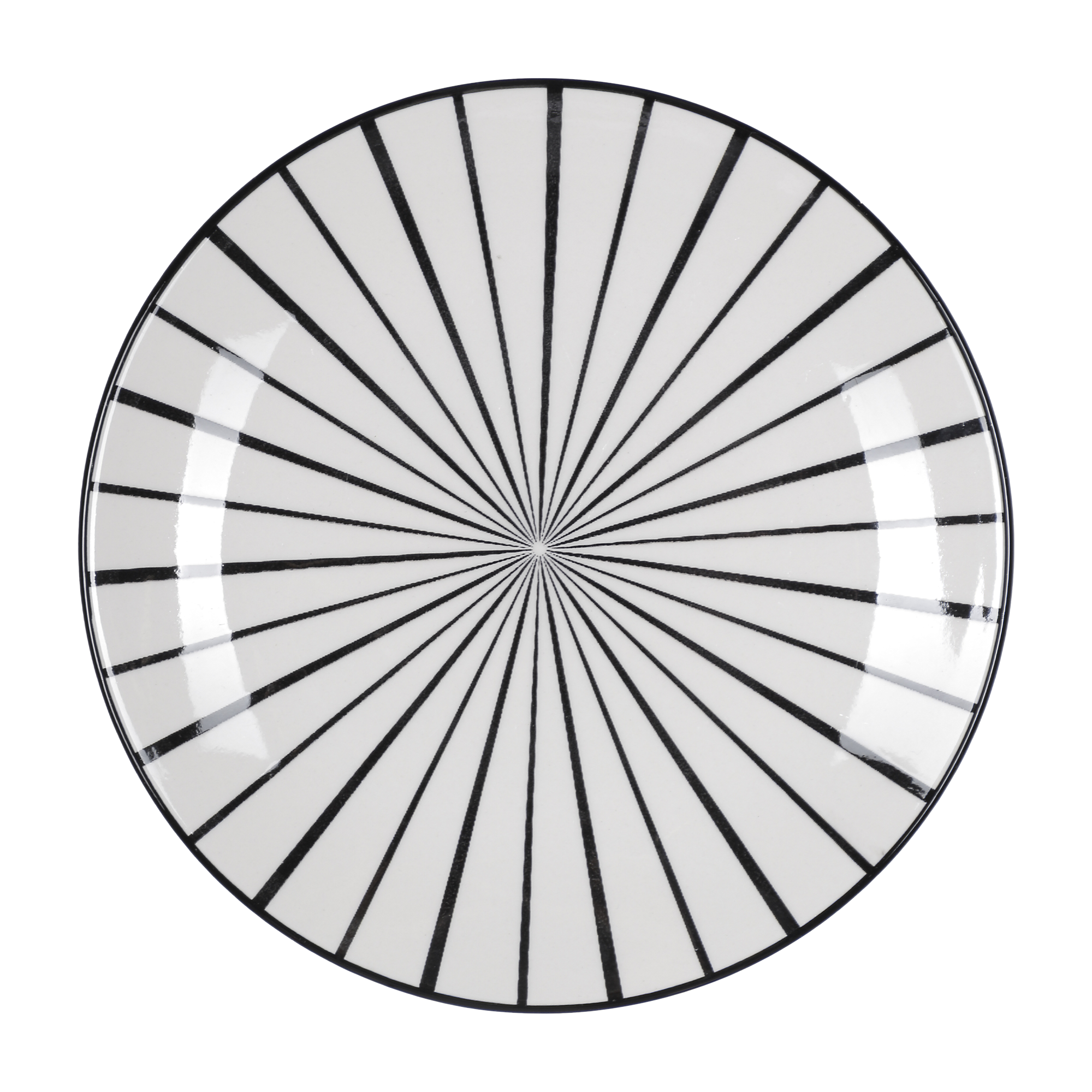 Assiette à dessert dolomite 19 cm motif géométrique  - Noir