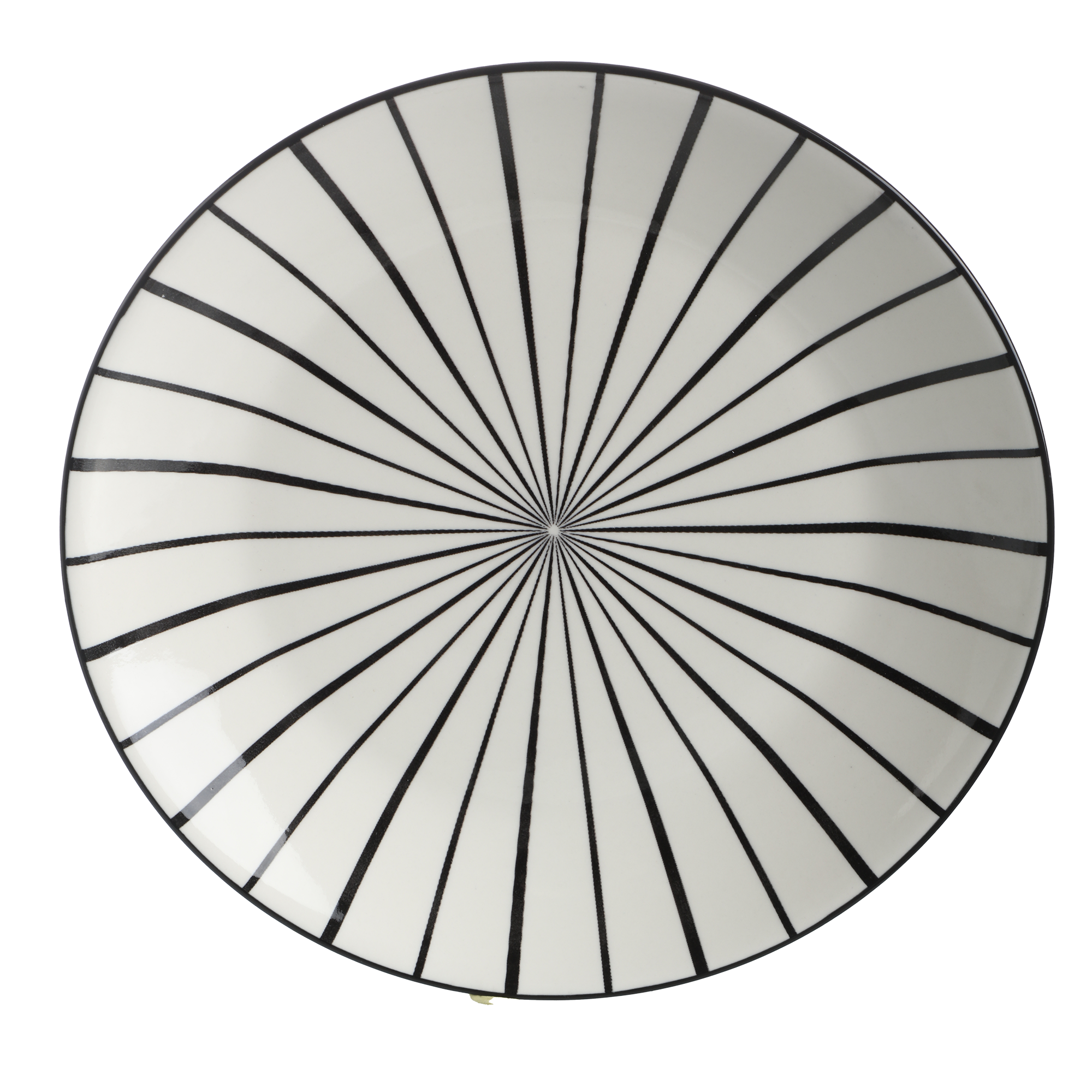 4 assiettes plates motif géométrique  - Noir