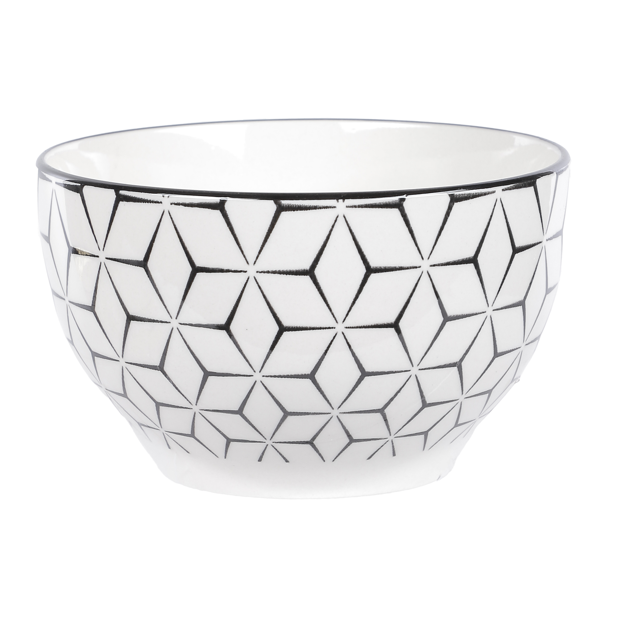 Mini bol dolomite 12 cm motif géométrique  - Blanc