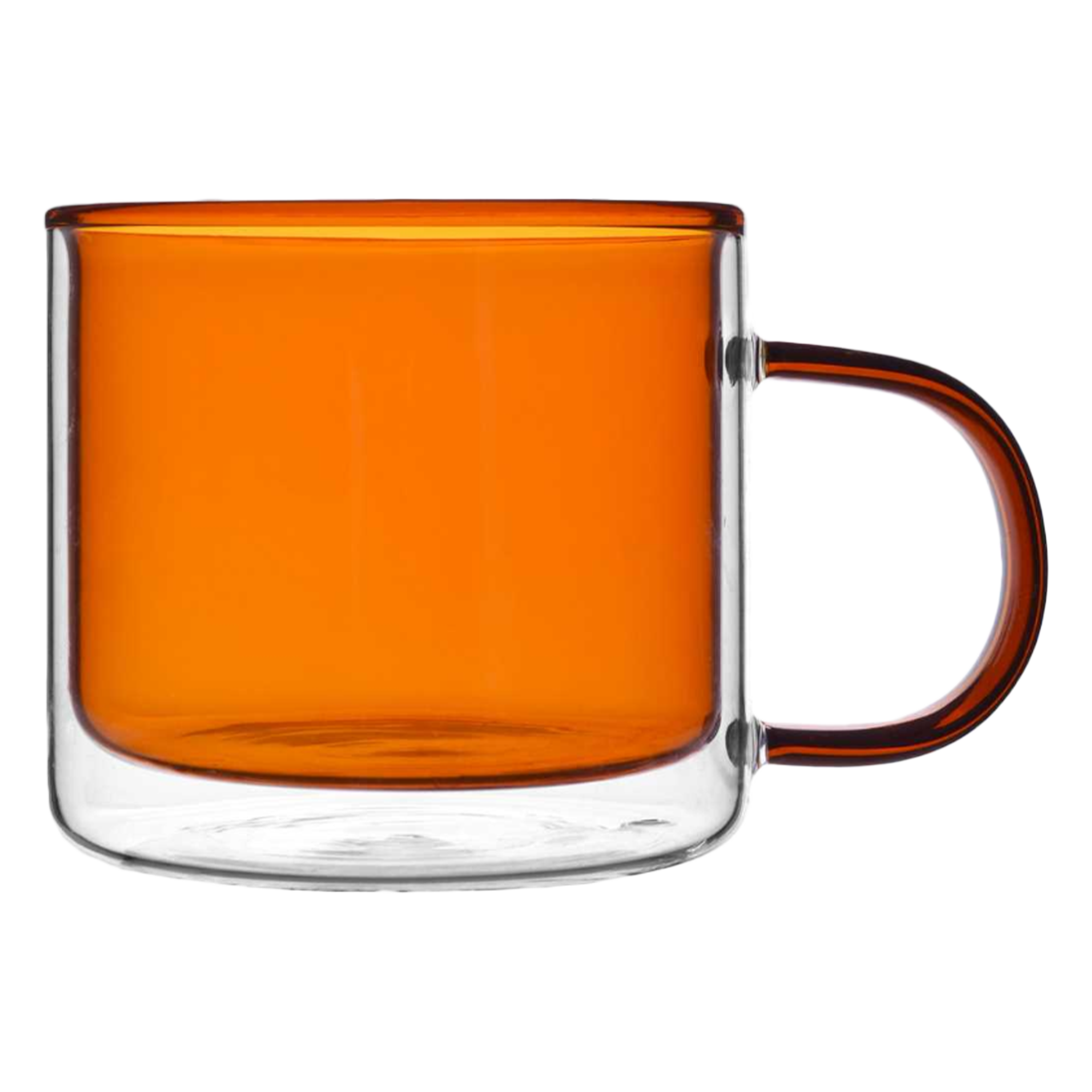 Mug double paroi en verre coloré avec anse 250 ml  - Bleu