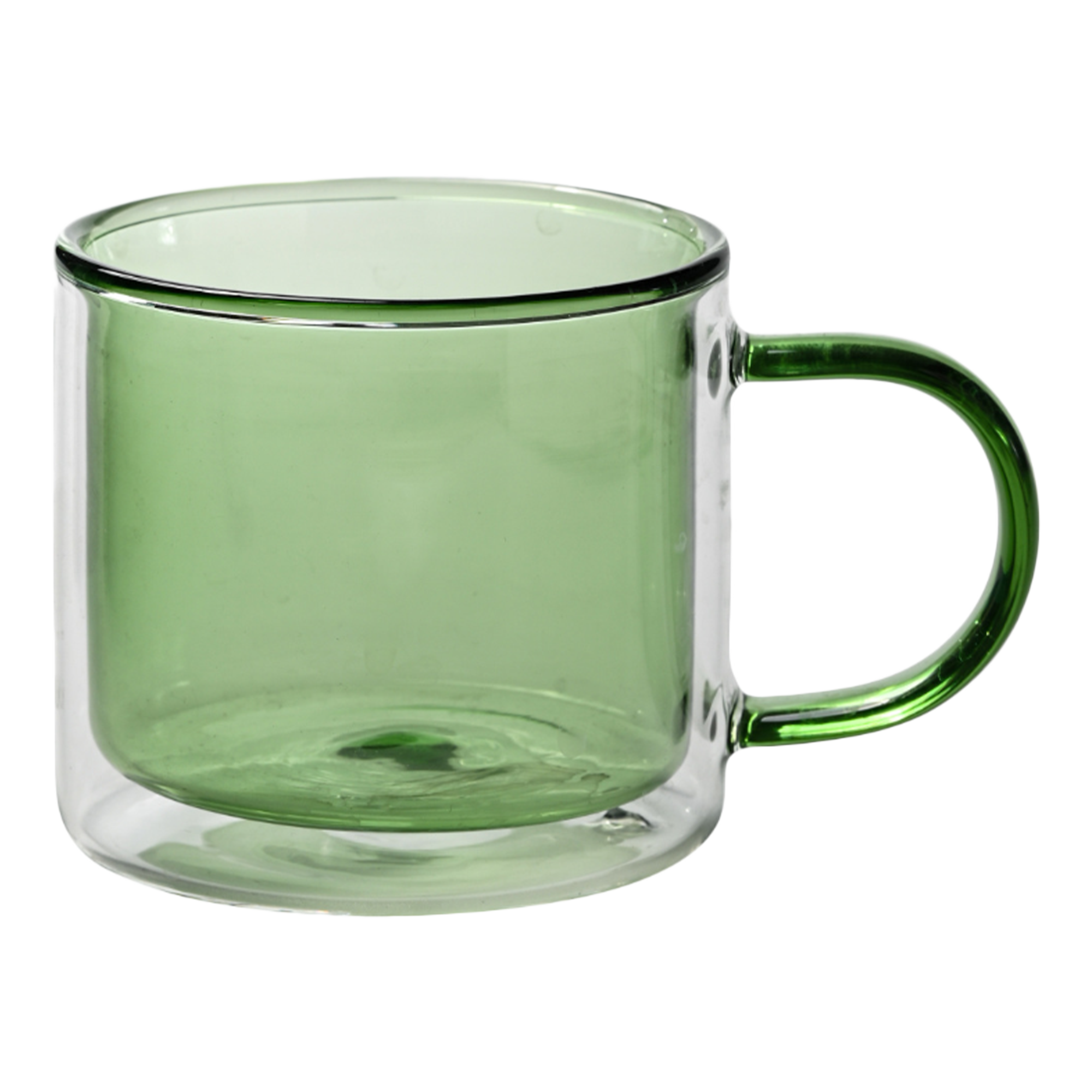 Mug double paroi en verre coloré avec anse 250 ml  - Jaune