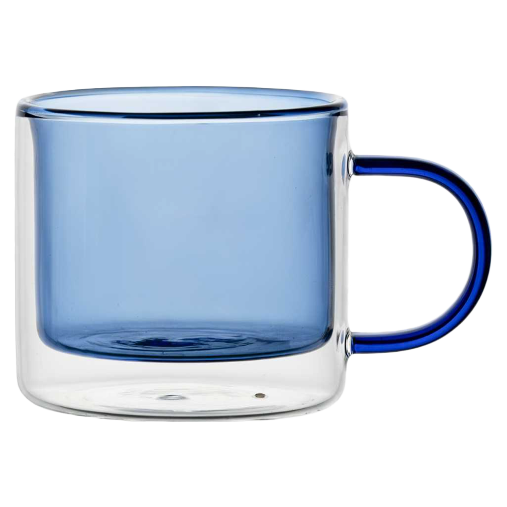Mug double paroi en verre coloré avec anse 250 ml  - Jaune
