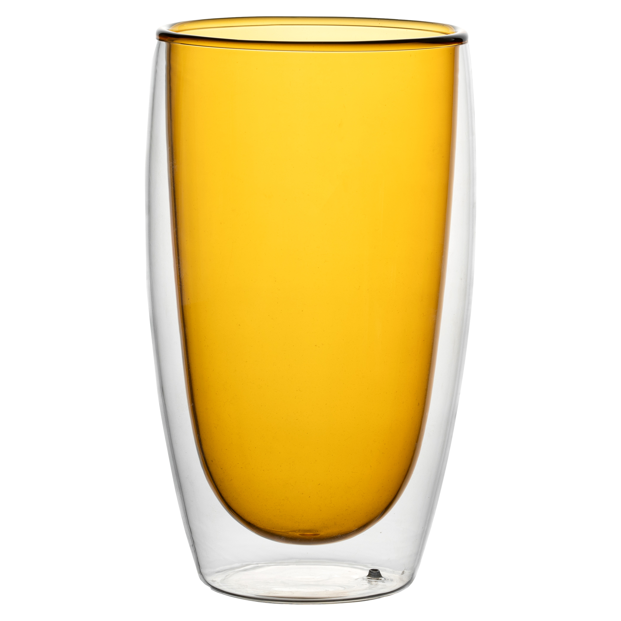 Mug en verre double paroi coloré 450 ml  - Marron