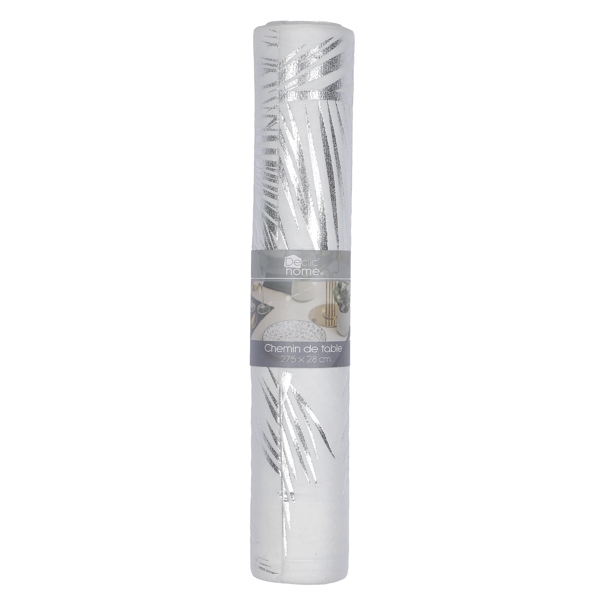 Chemin de table polyester palme doré  - Argent