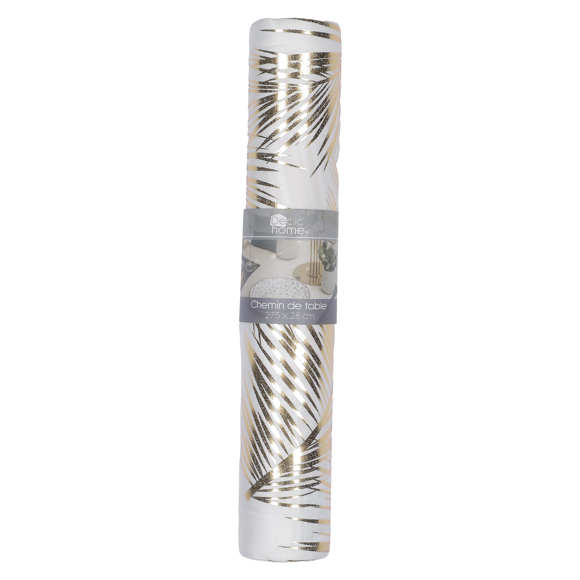 Chemin de table polyester palme doré  - Argent