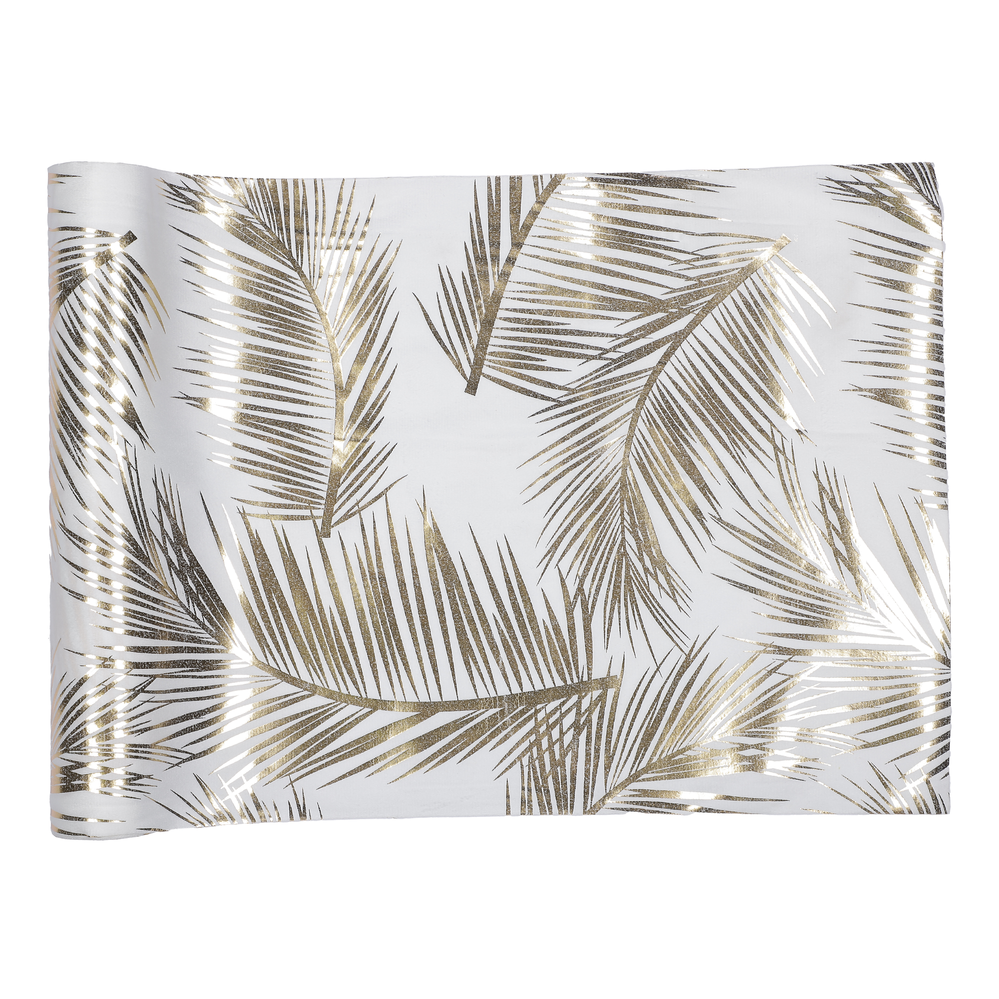 Chemin de table polyester palme doré  - Argent