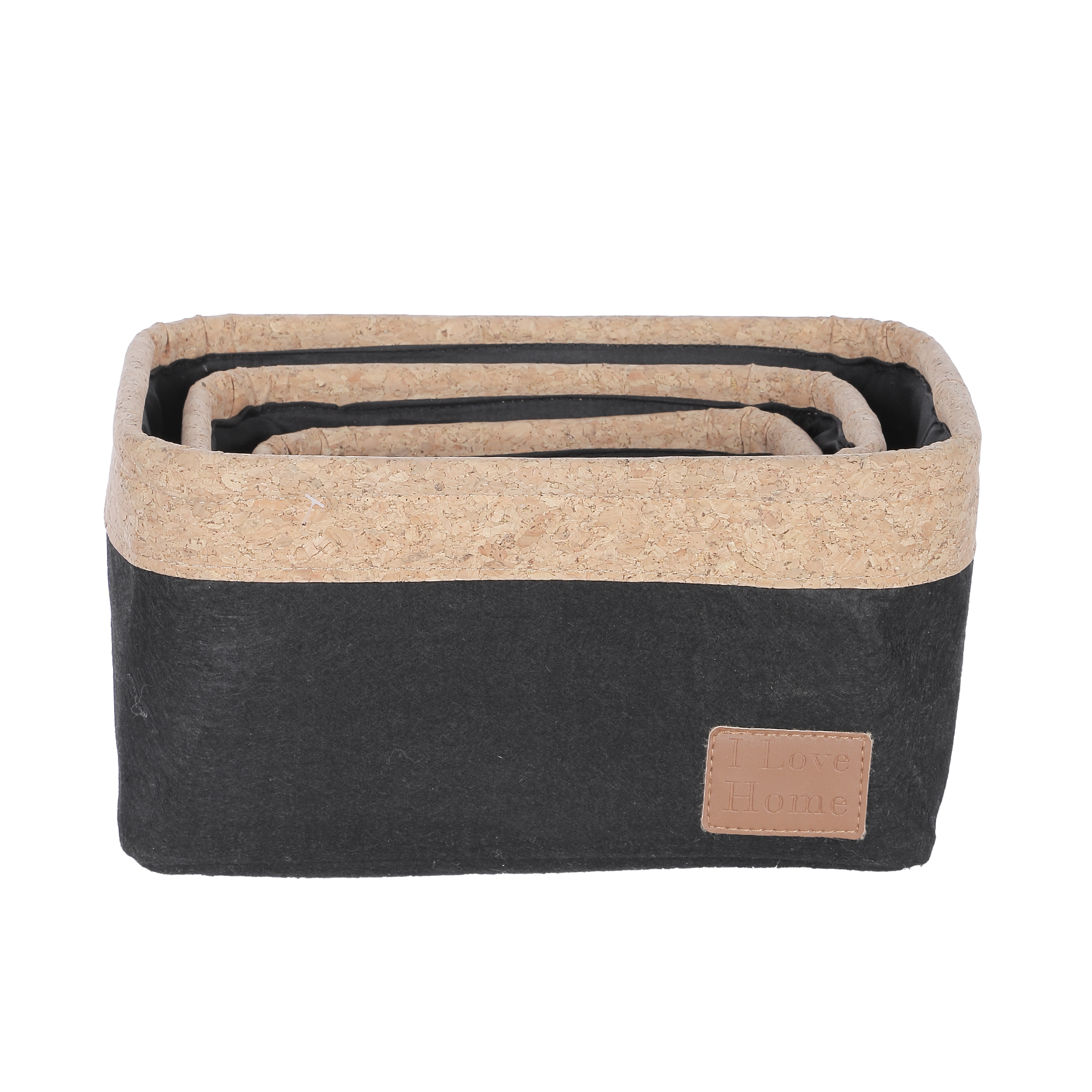 Lot de 3 paniers de rangement rectangulaires