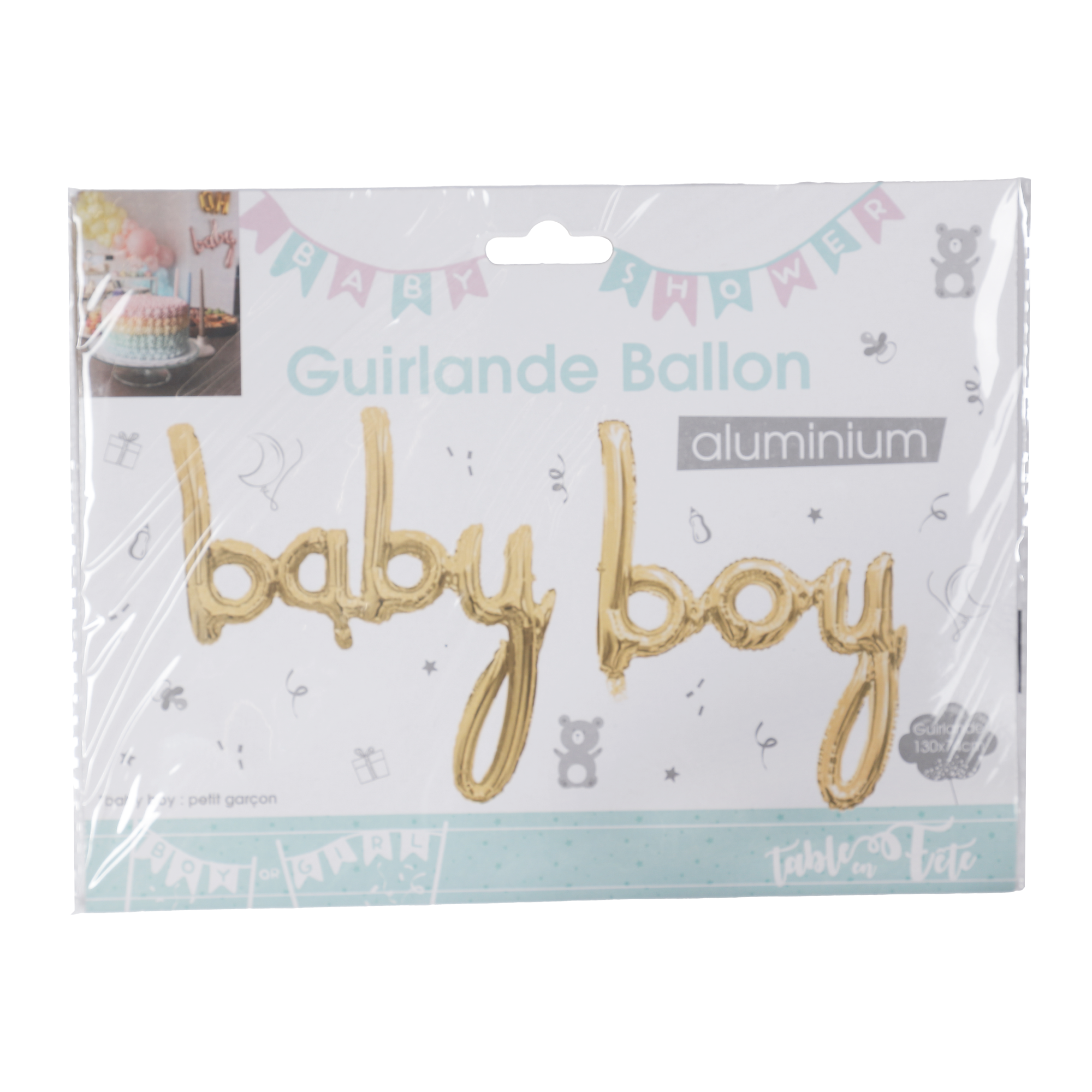 Guirlande ballon aluminium baby girl/boy  - Bleu