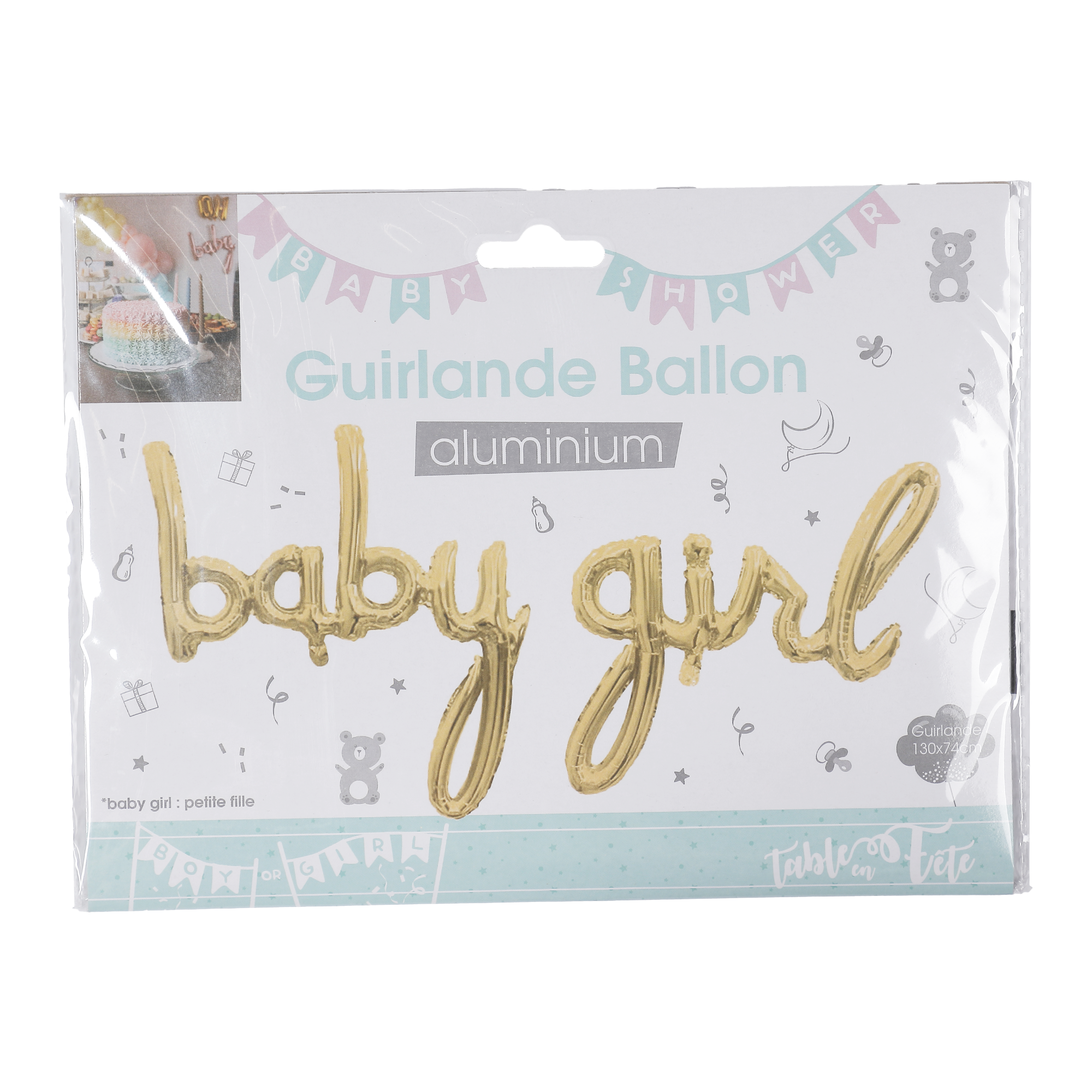Guirlande ballon aluminium baby girl/boy  - Rose