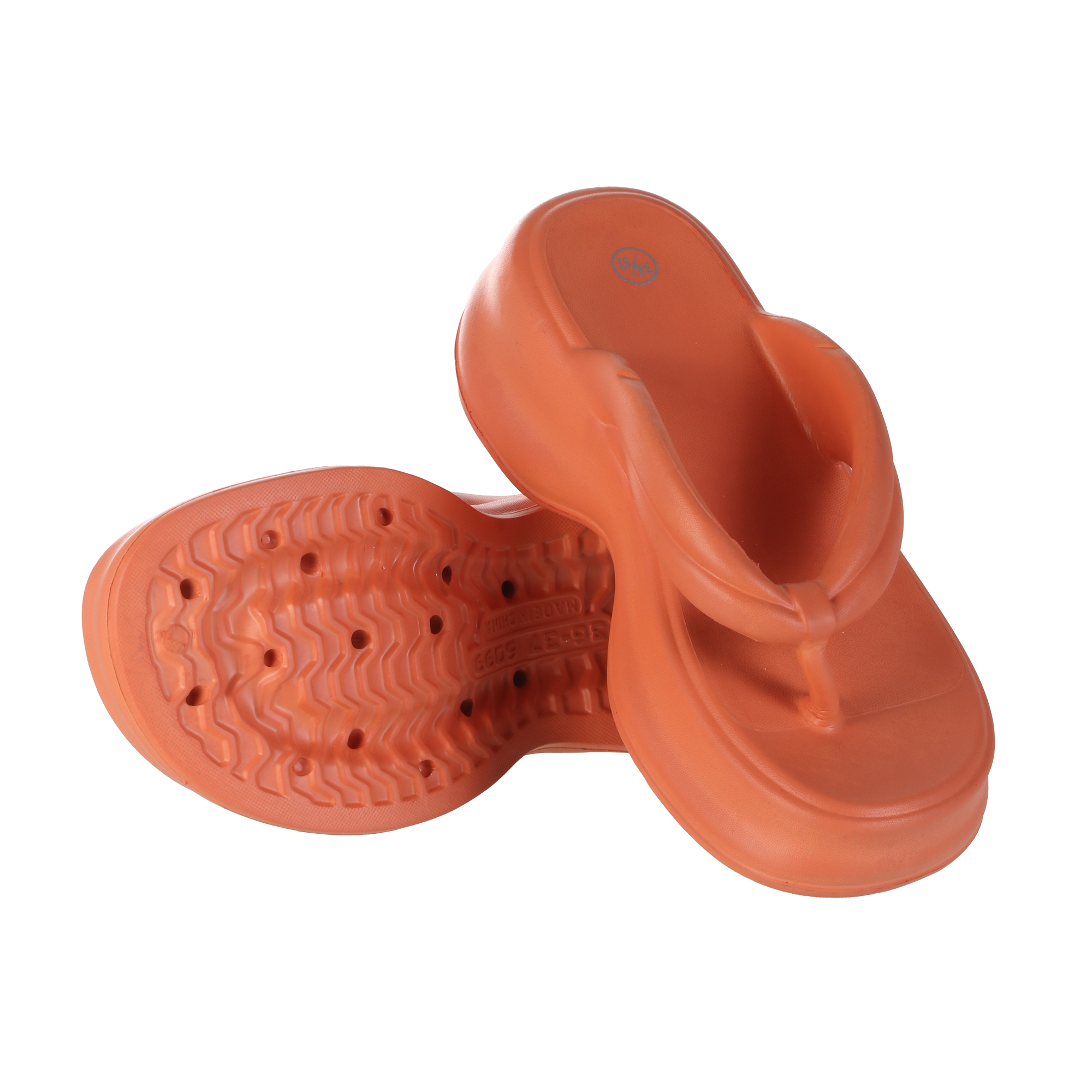 Tongs compensées  - Orange