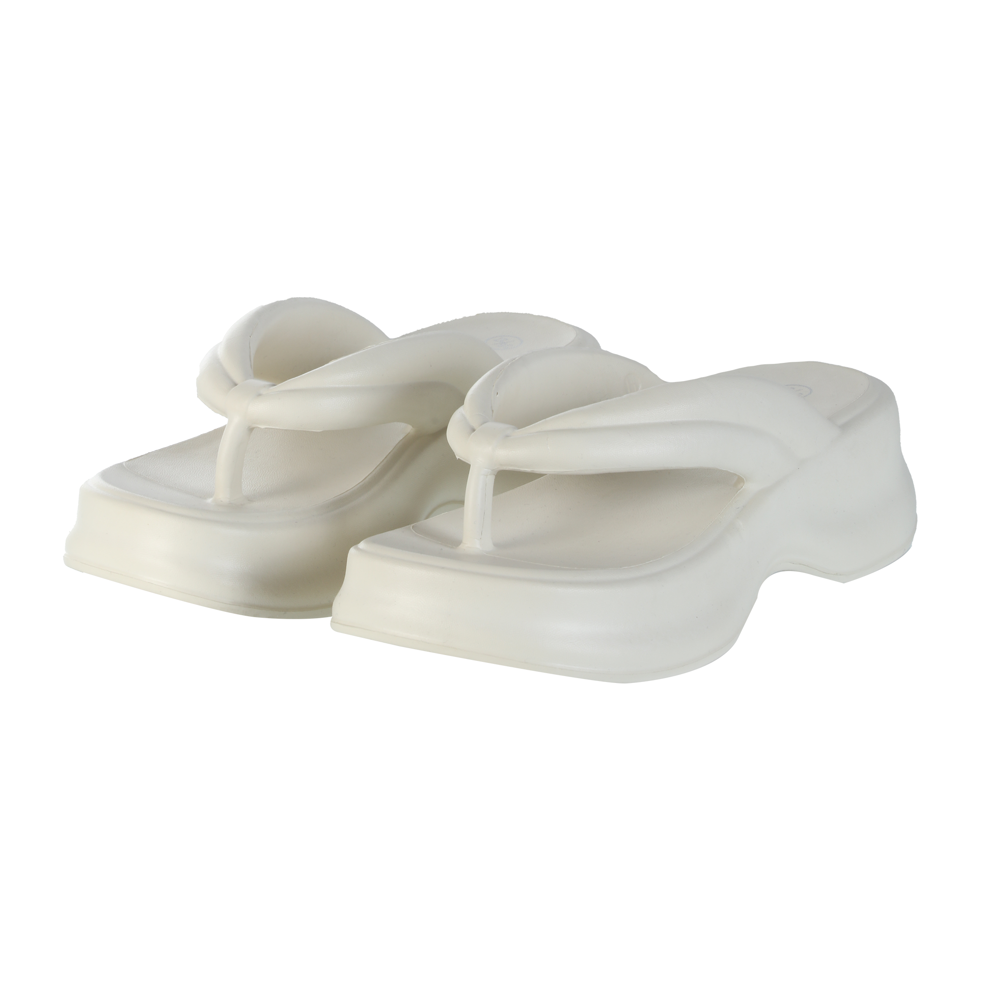 Tongs compensées  - Blanc