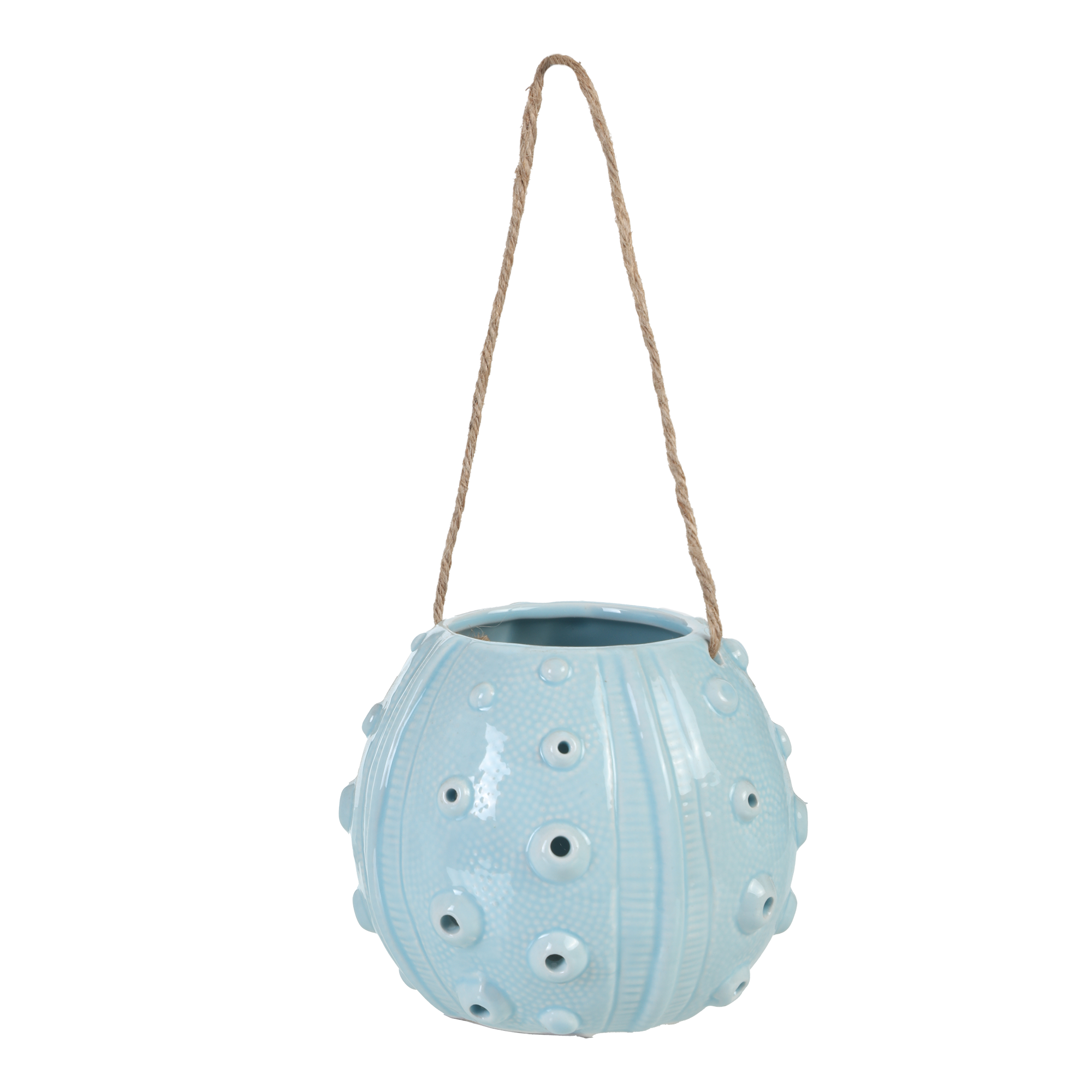 Pot style marin avec corde en jute - Bleu foncé
