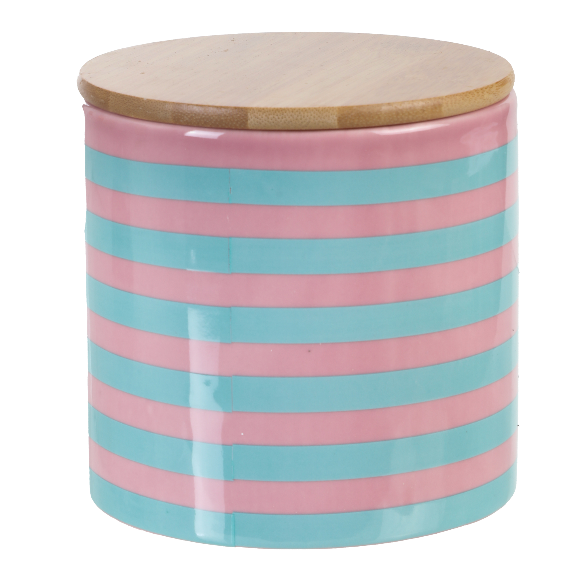 Boite décorative couvercle en bambou - Rose