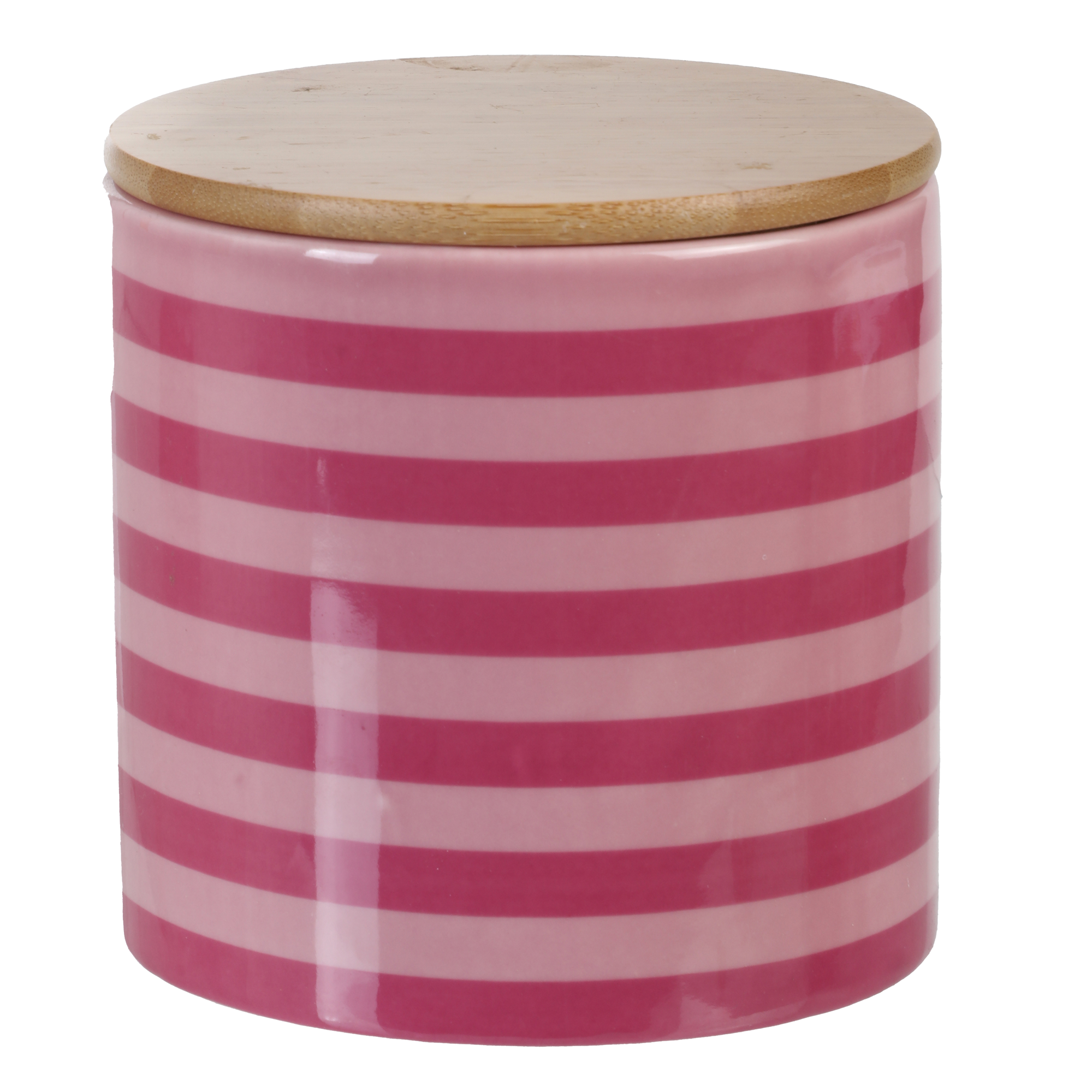 Boite décorative couvercle en bambou - Rose
