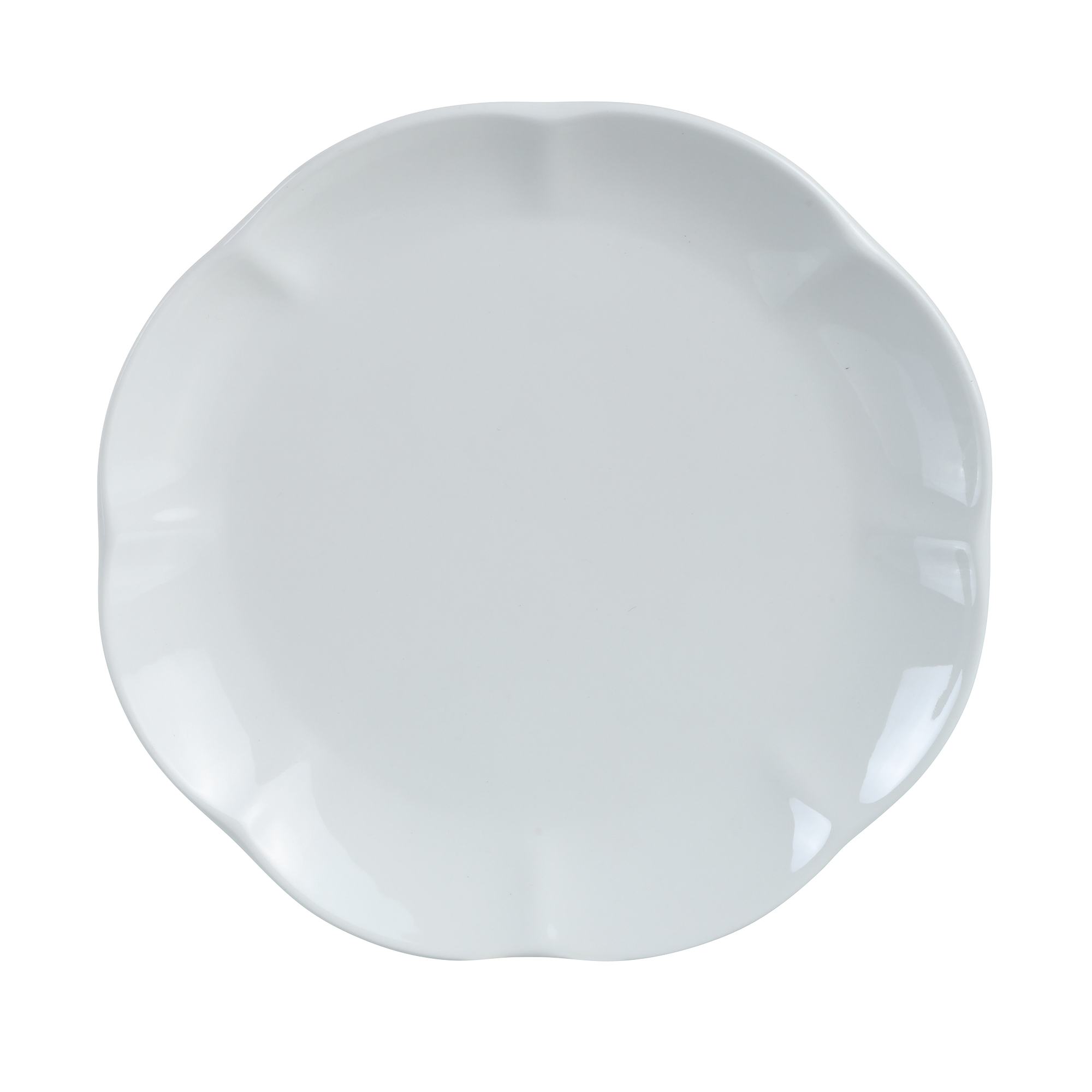 4 assiettes plates forme fleur 27cm