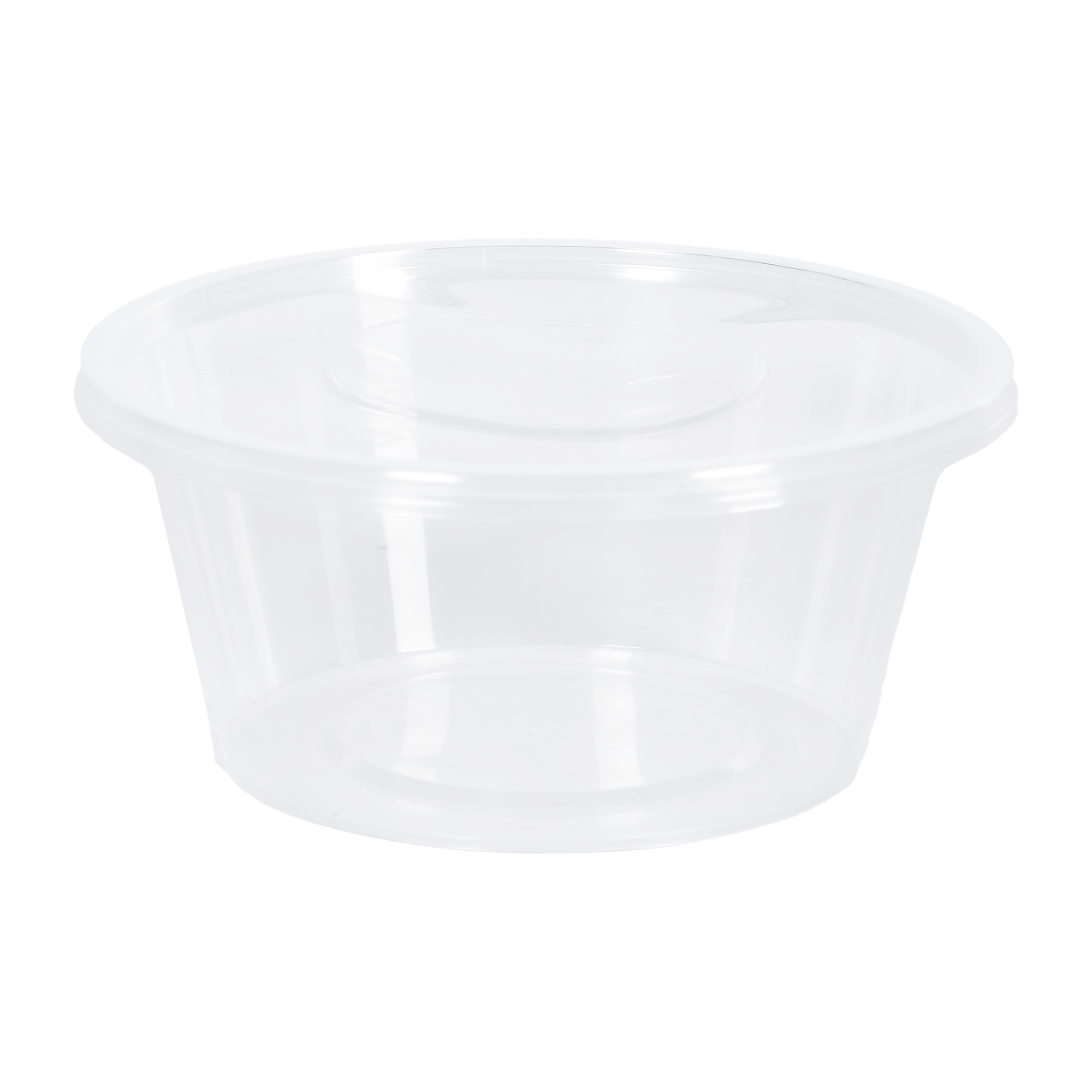 8 boîtes rondes translucide avec couvercle en plastique 750 ml