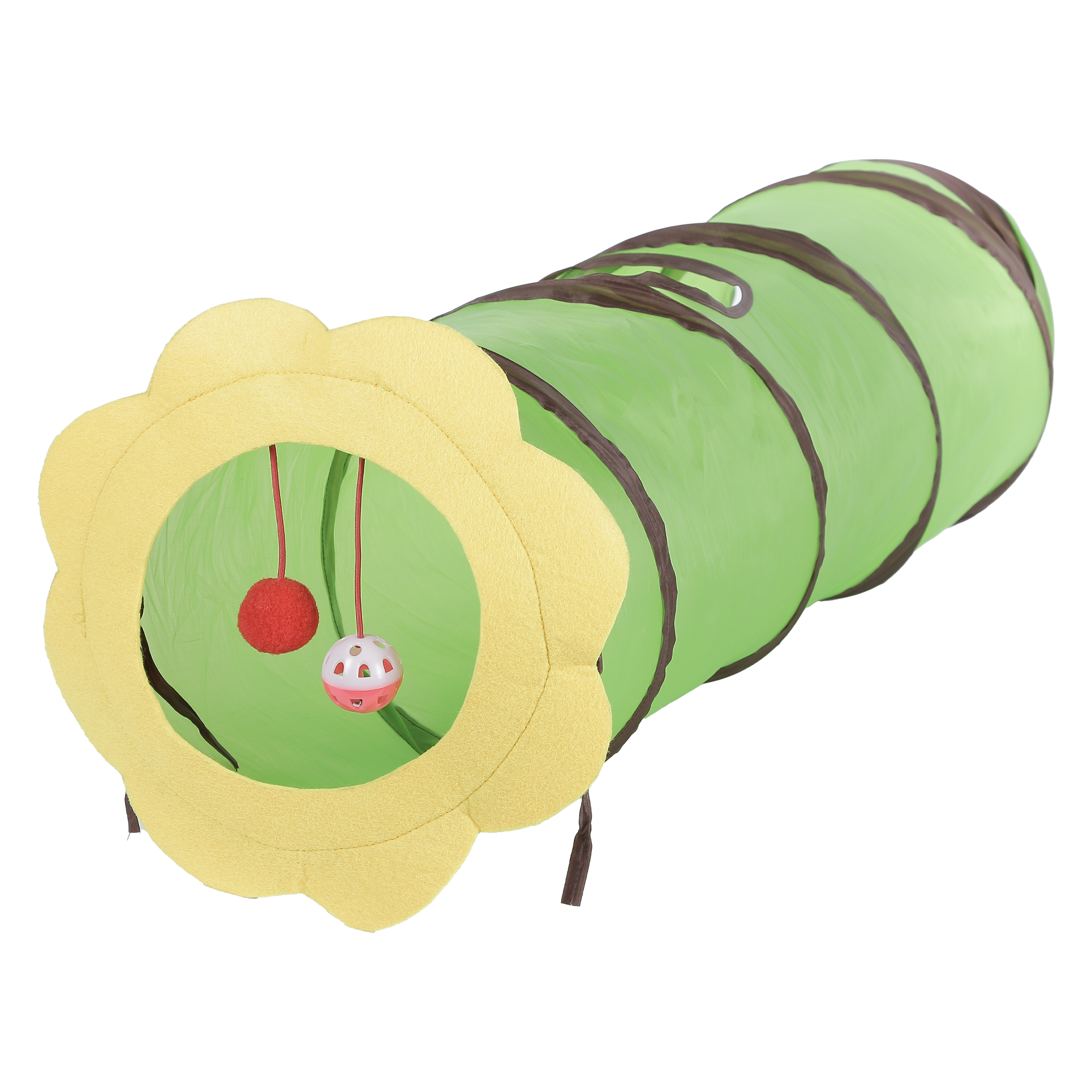 Tunnel pour chat forme fleur - Jaune