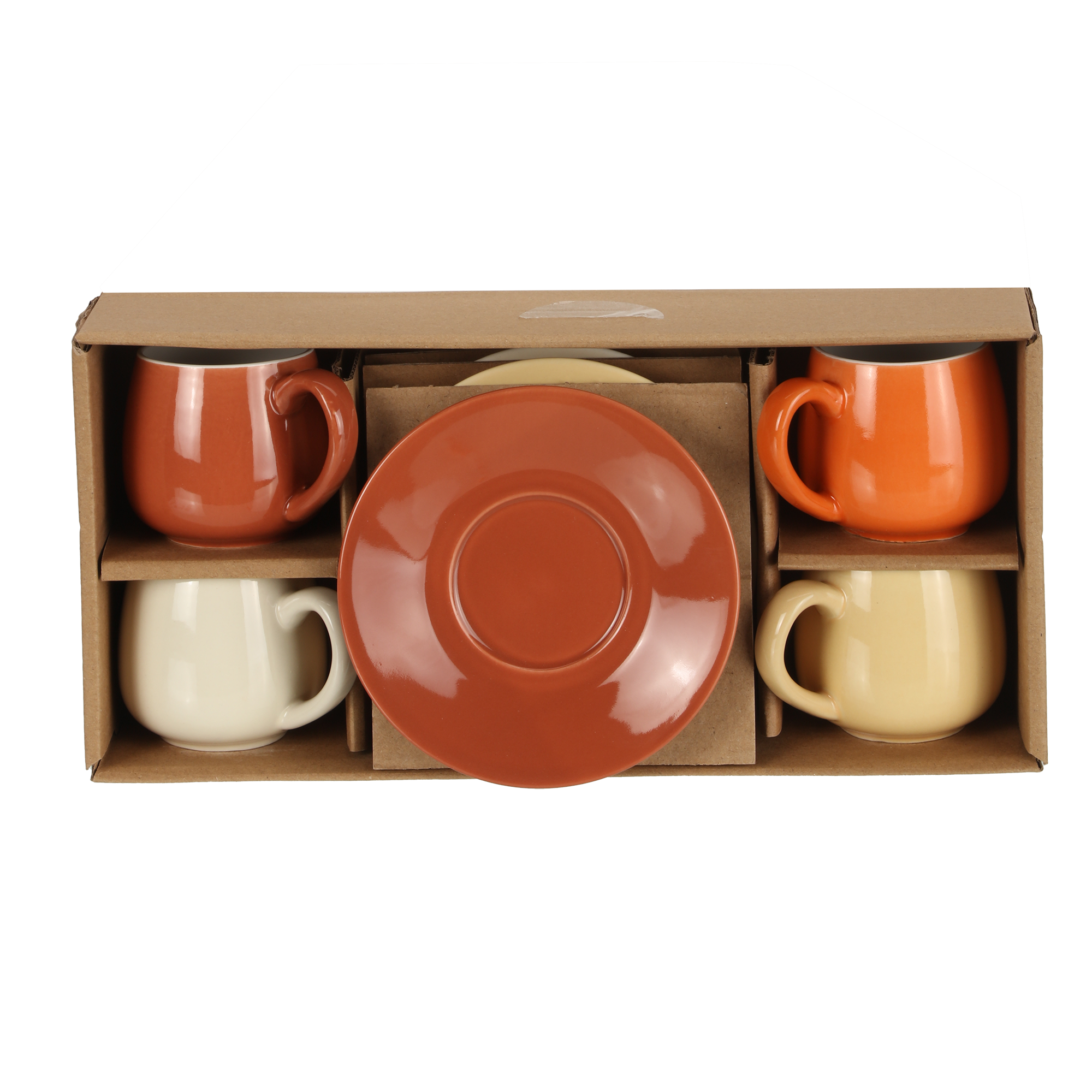 Set de 4 tasses + 4 sous tasses en porcelaine