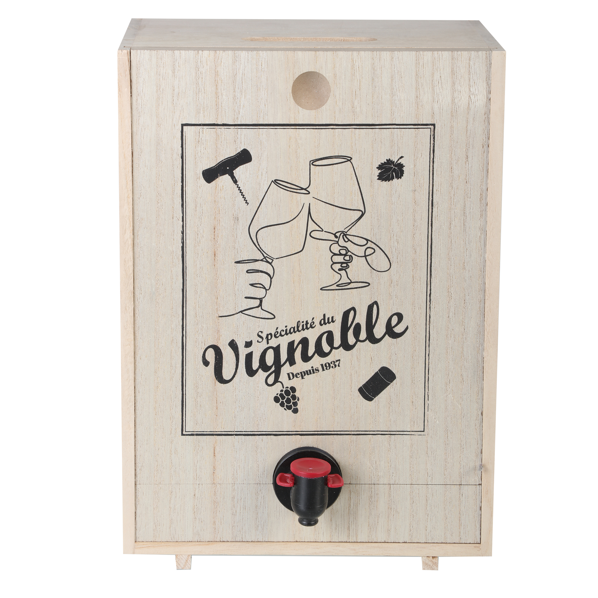 Boîte à vin en bois + poche de 5L