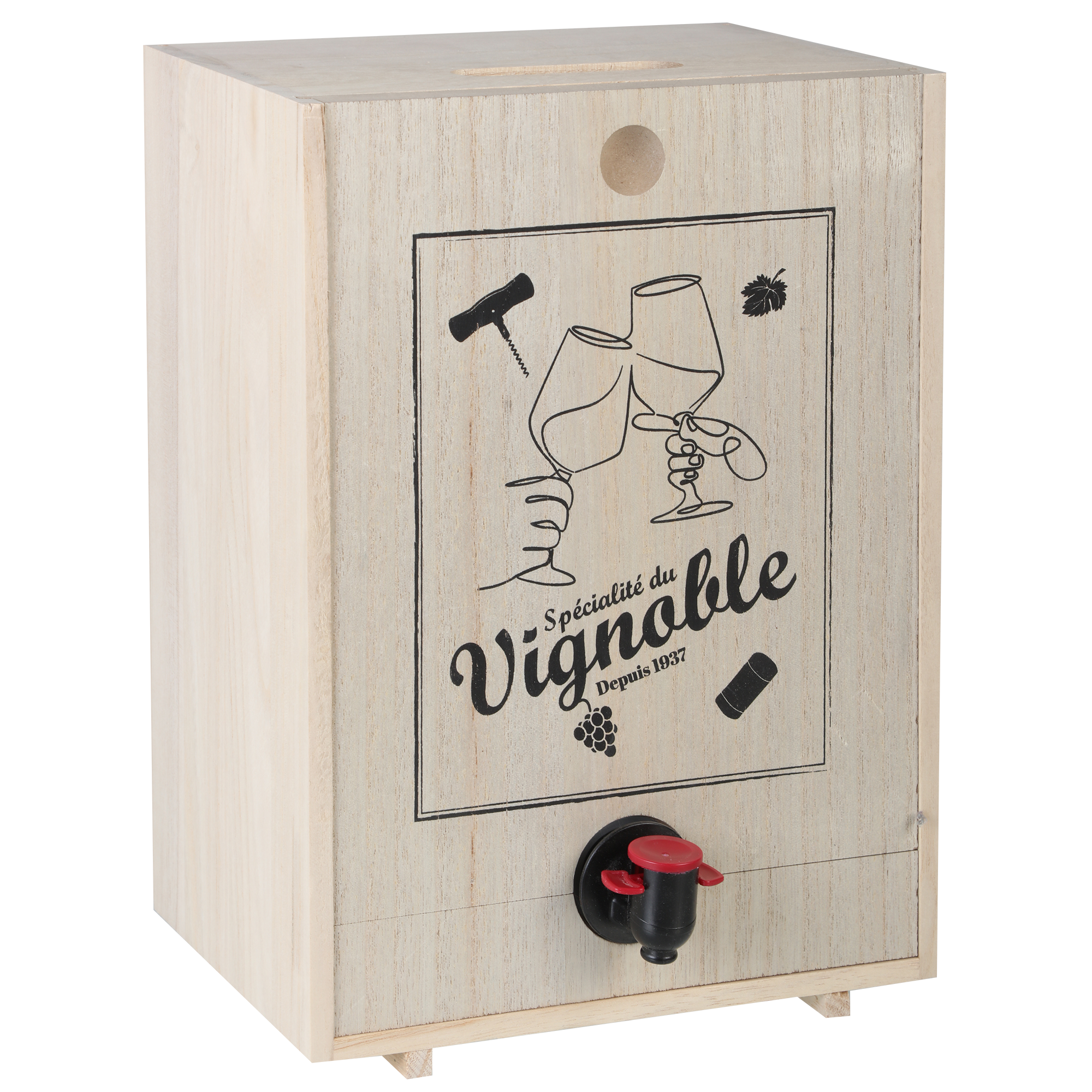 Boîte à vin en bois + poche de 5L
