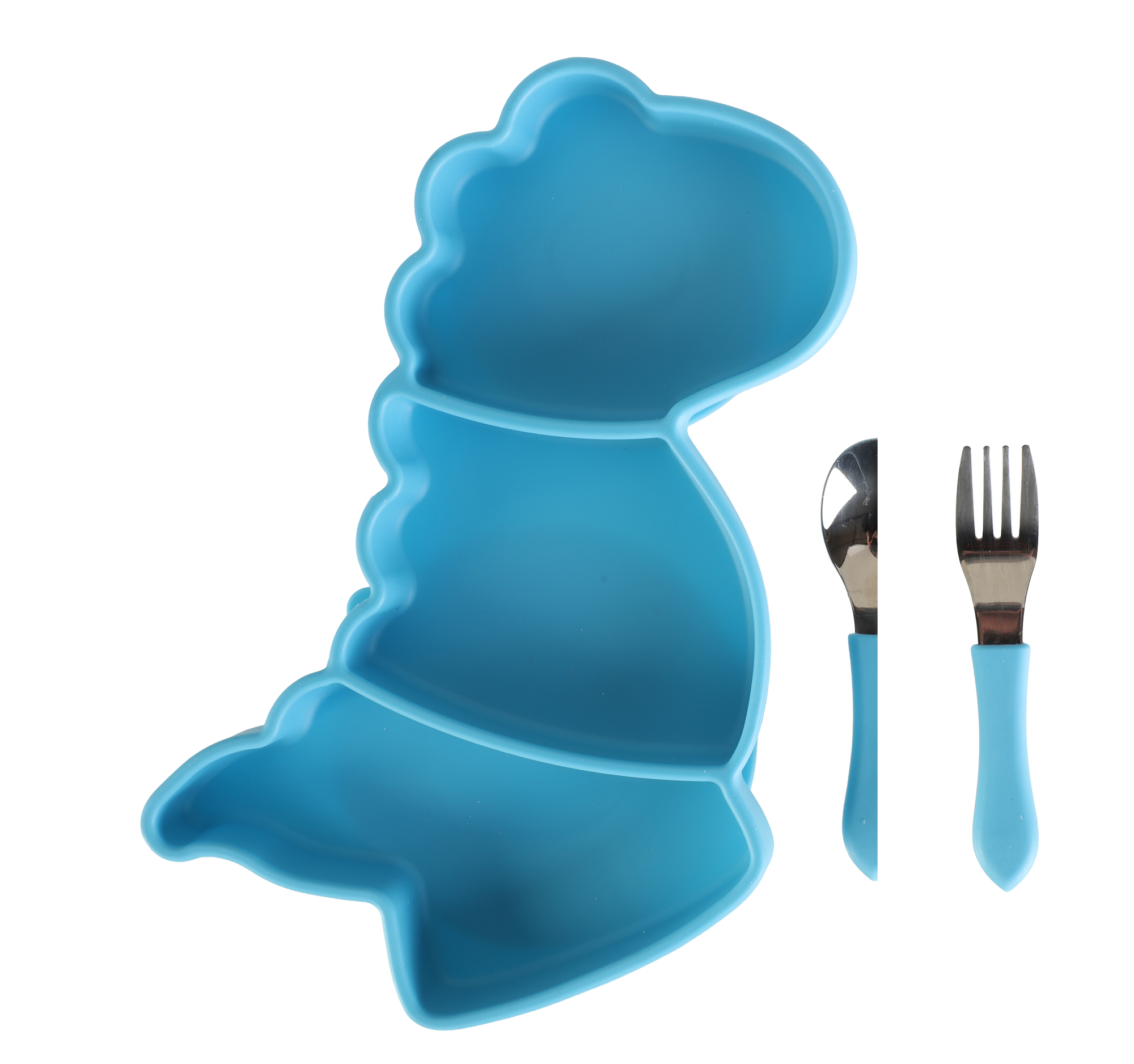 Ensemble repas enfant en silicone  - Rose