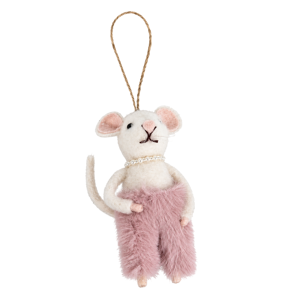 Suspension de Noël souris en peluche – 6 × 4 × 10 cm
