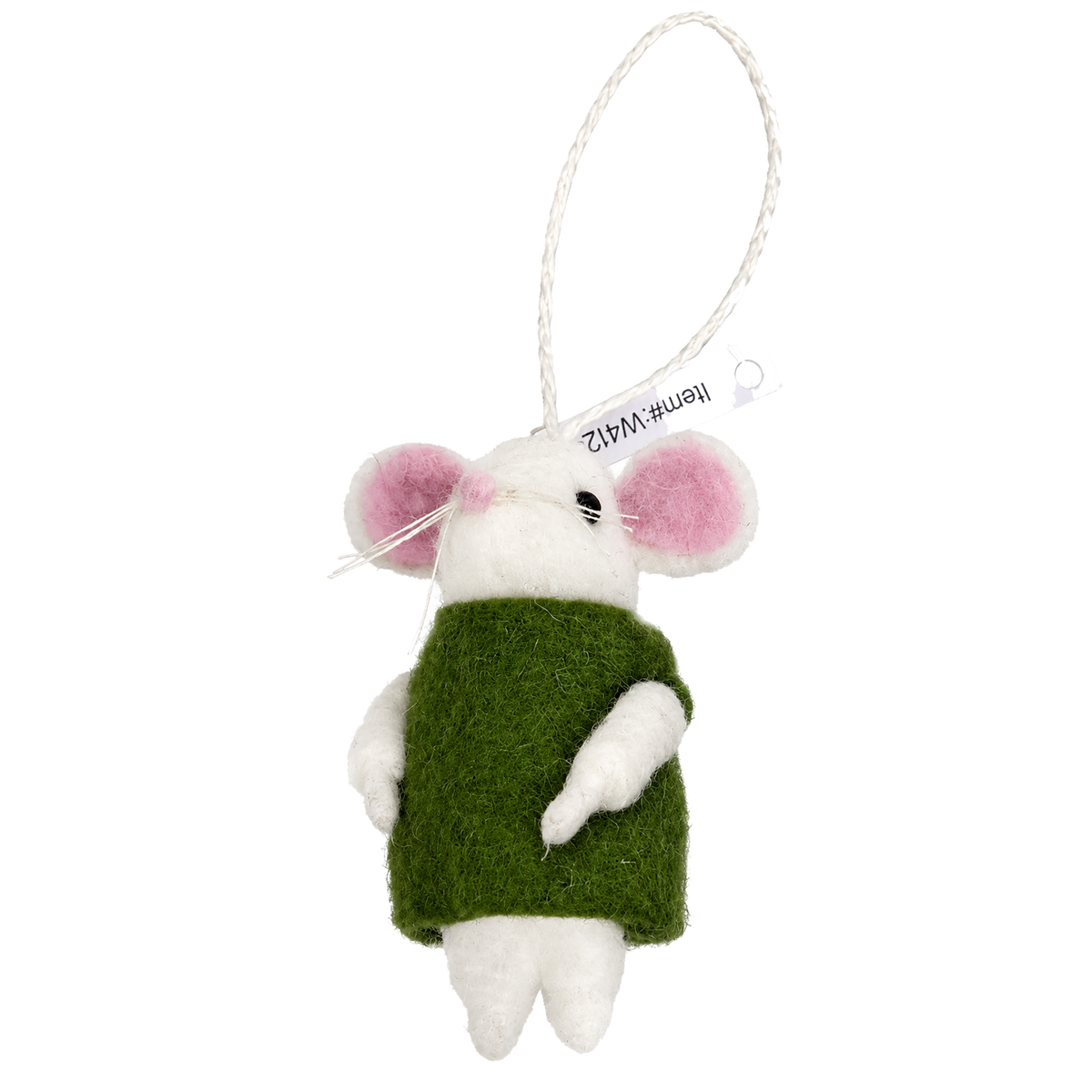 Suspension de Noël souris en peluche – 8 × 4 × 12 cm