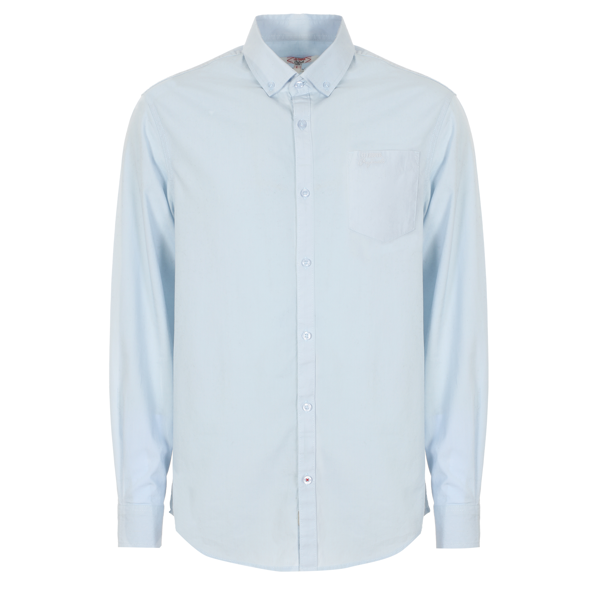 Chemise manches longues unie - Bleu