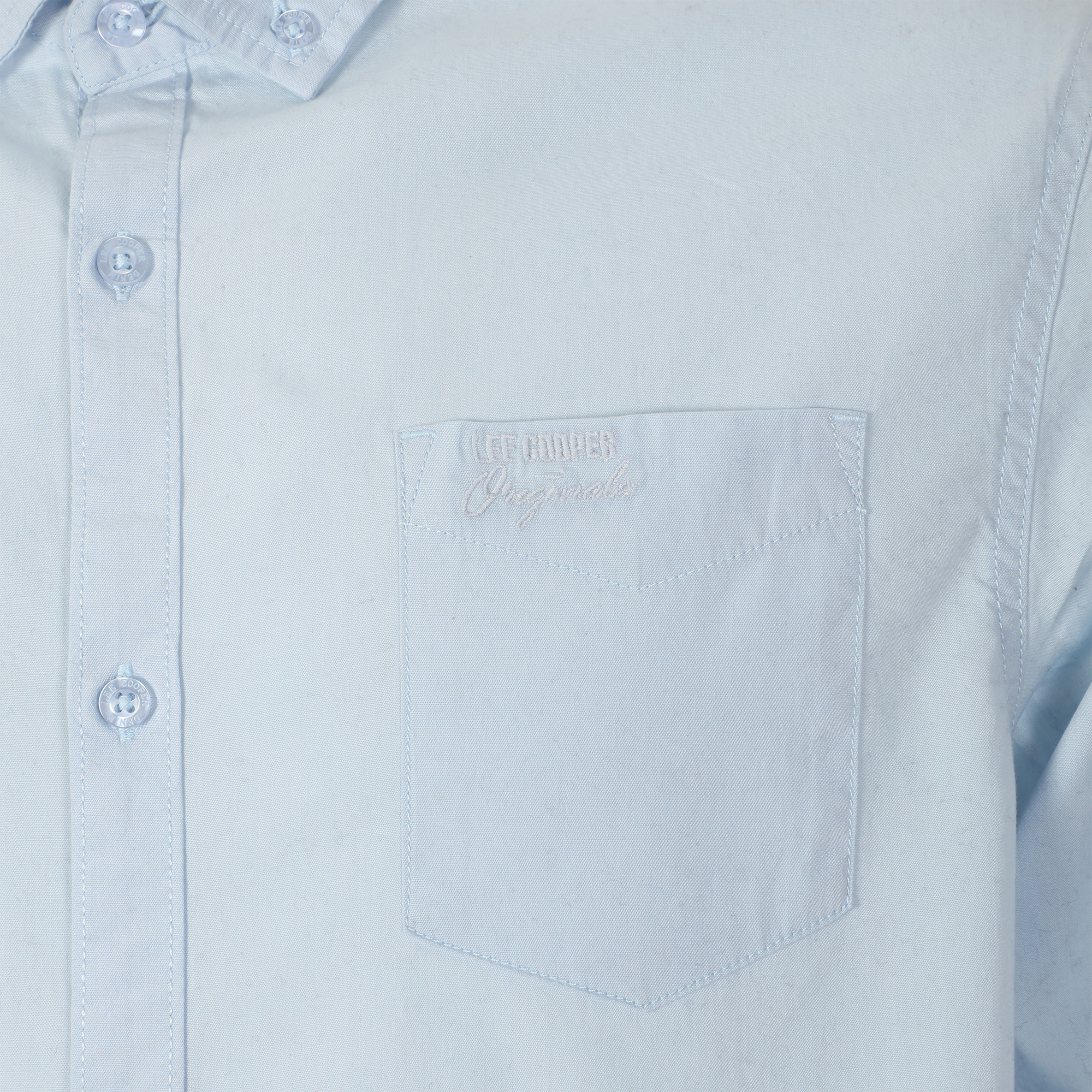 Chemise manches longues unie - Bleu