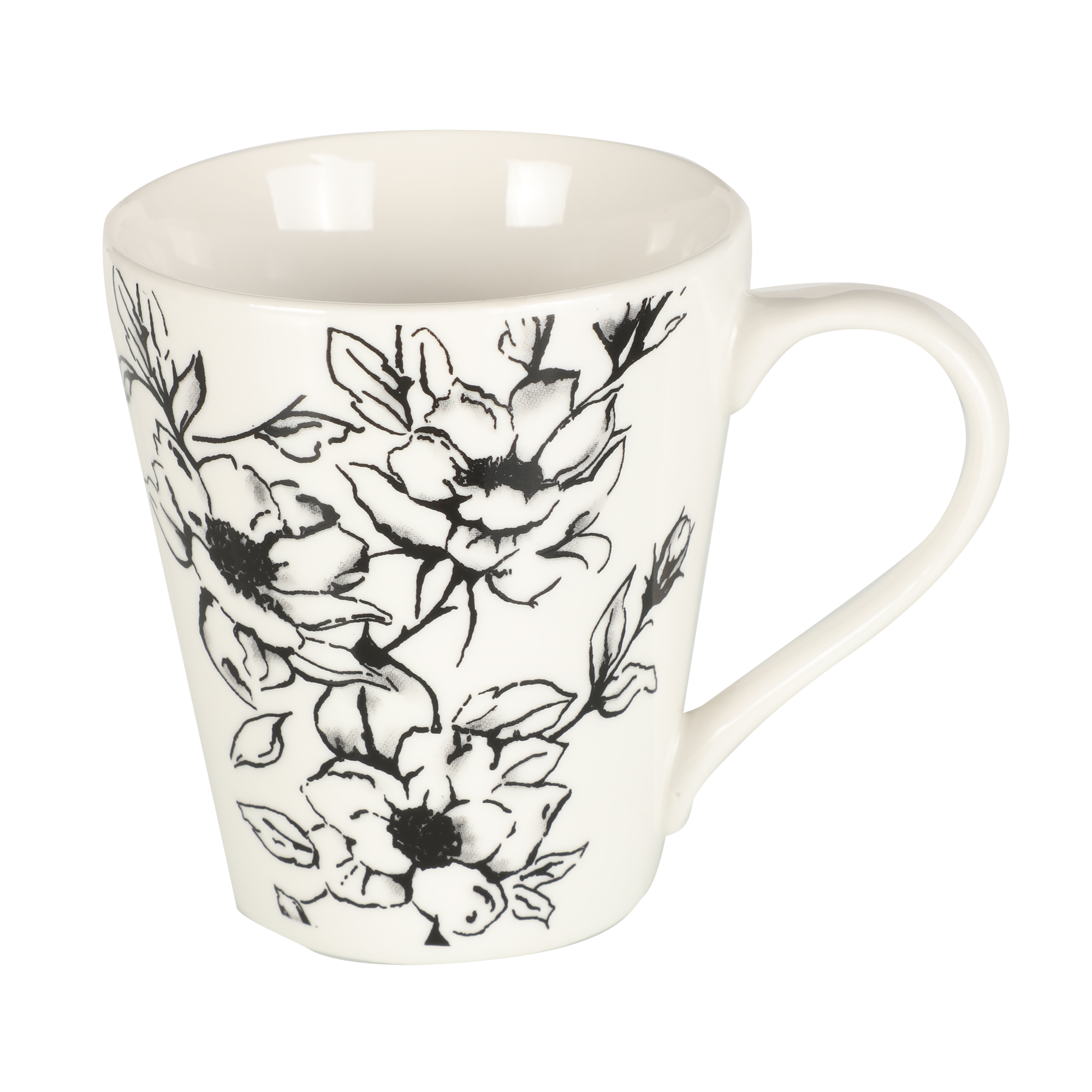 Service de table 16 pièces fleuri en porcelaine