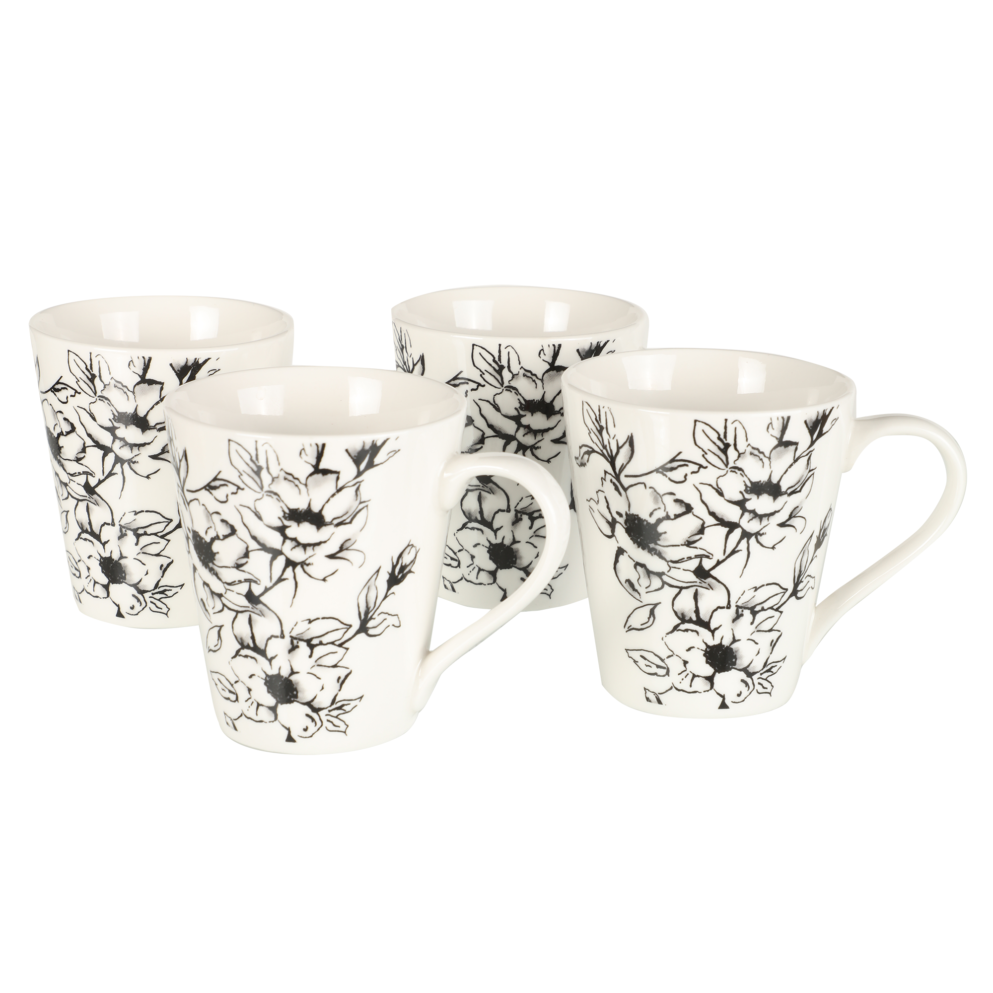Service de table 16 pièces fleuri en porcelaine