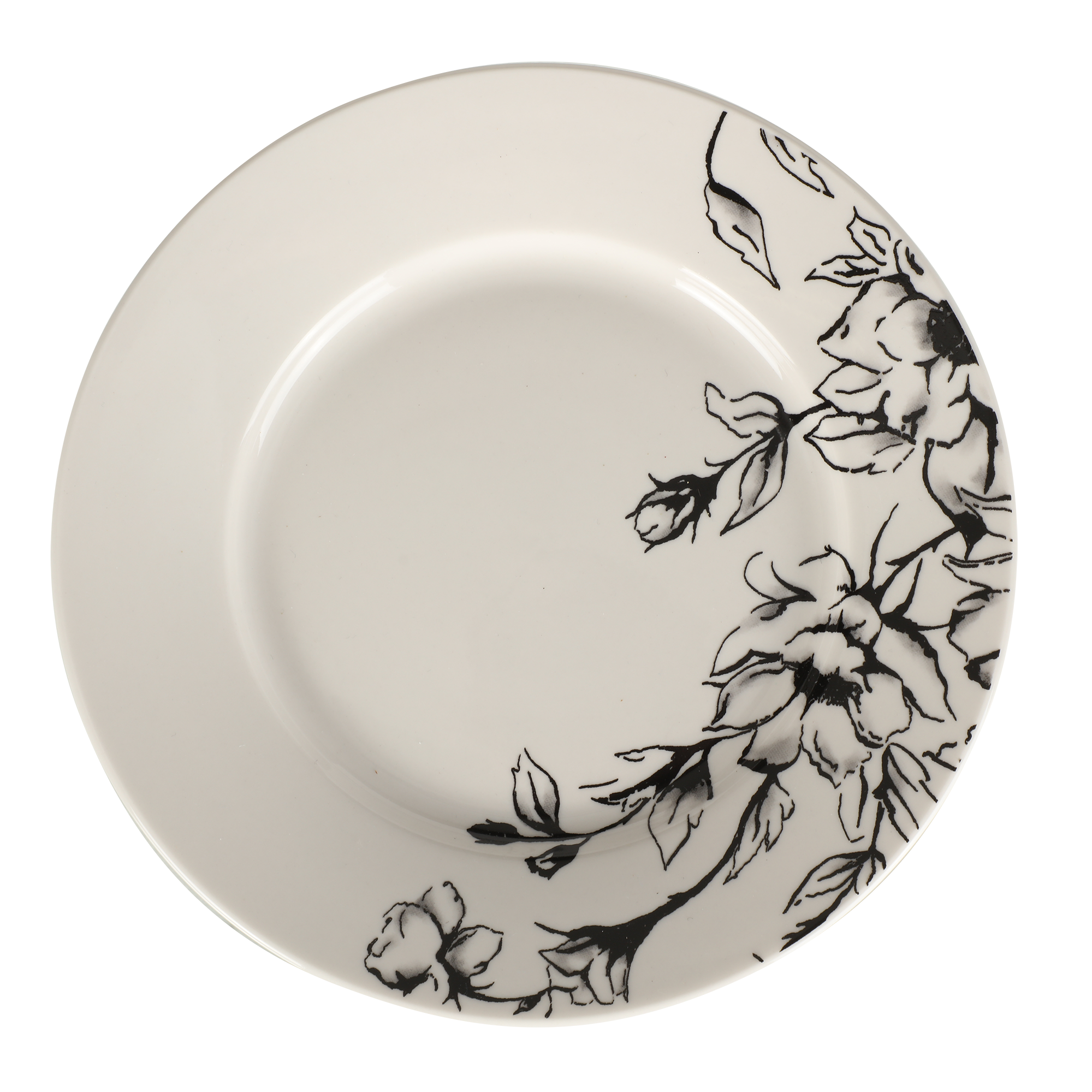 Service de table 16 pièces fleuri en porcelaine