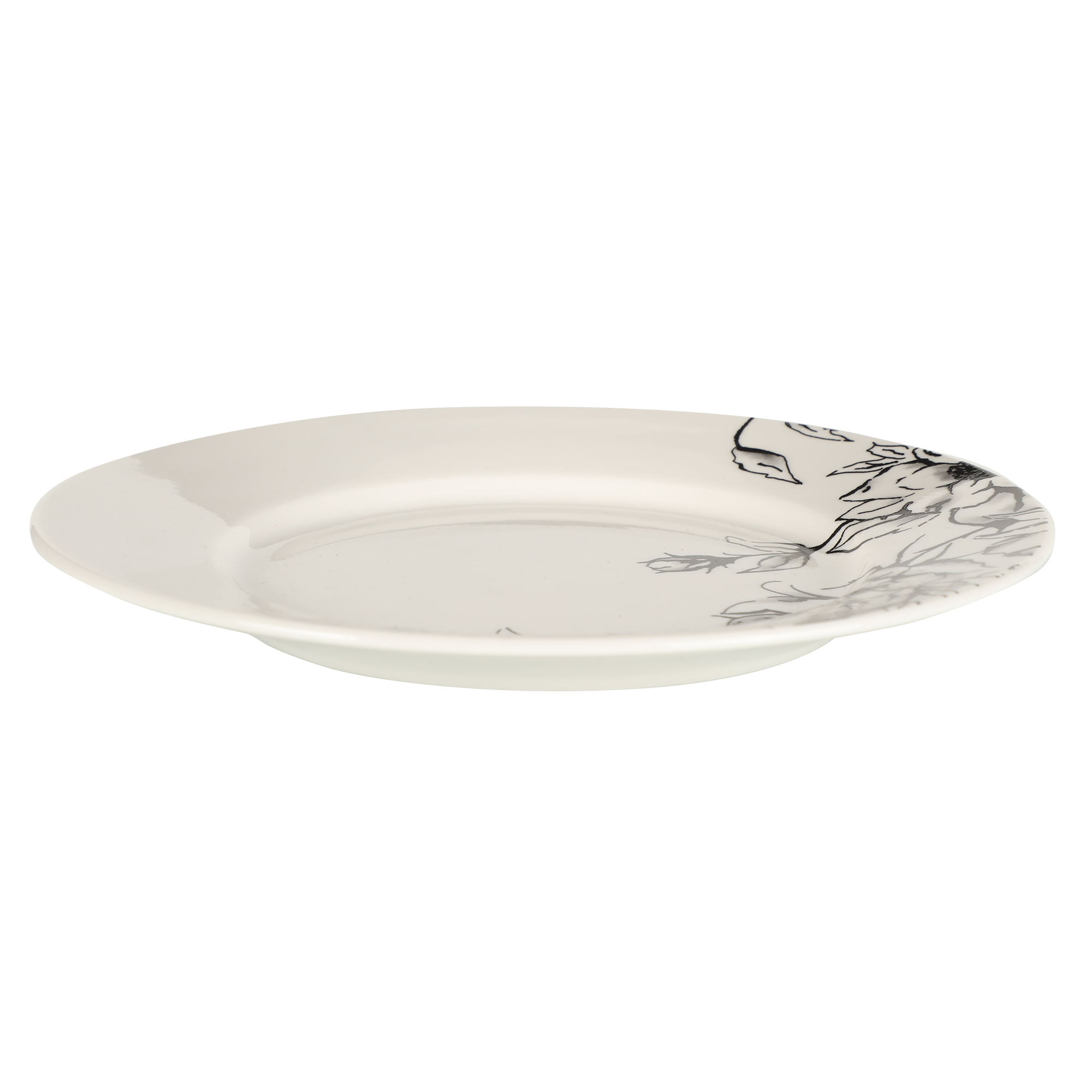 Service de table 16 pièces fleuri en porcelaine