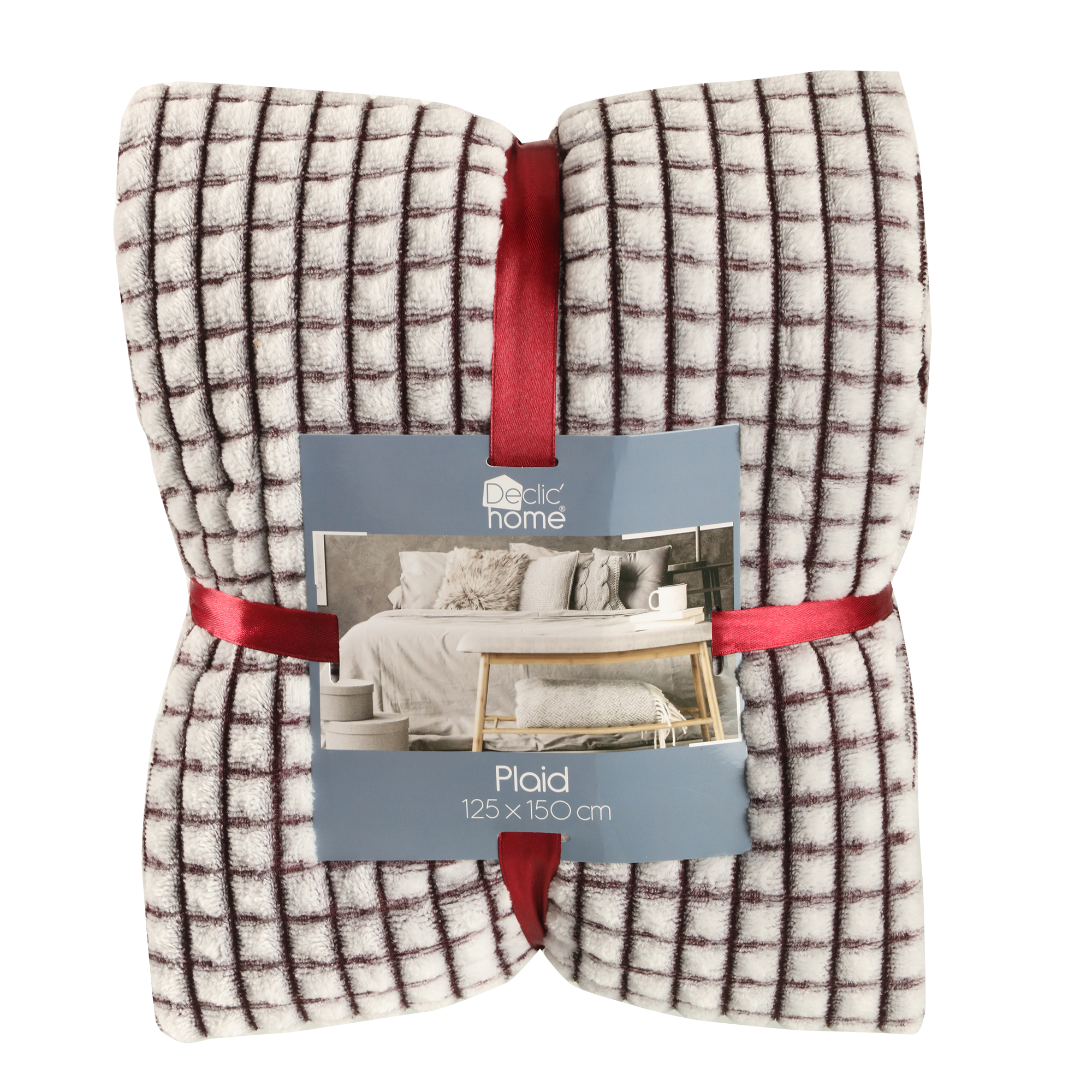 Plaid en flanelle quadrillé 125x150cm - Vert