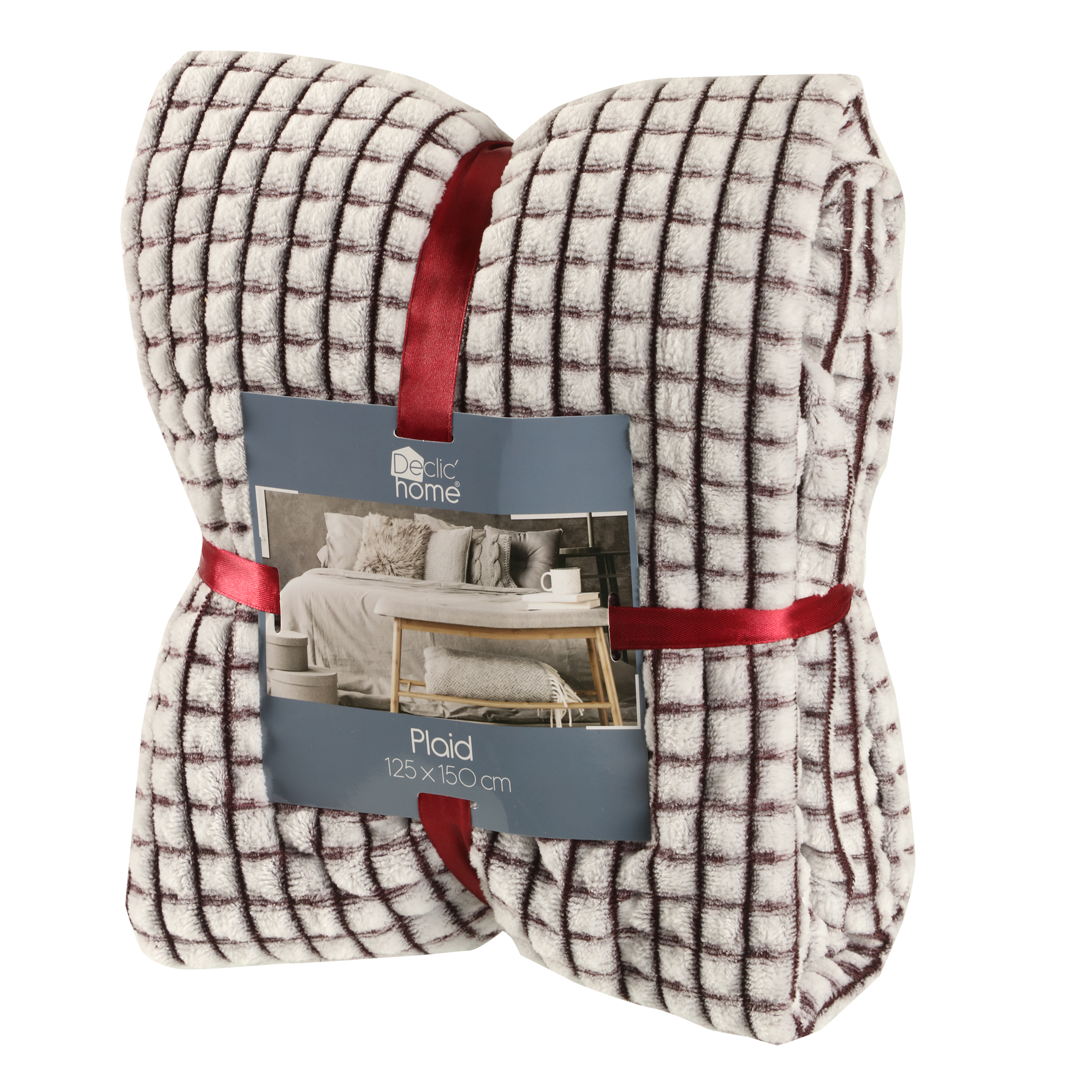 Plaid en flanelle quadrillé 125x150cm - Vert
