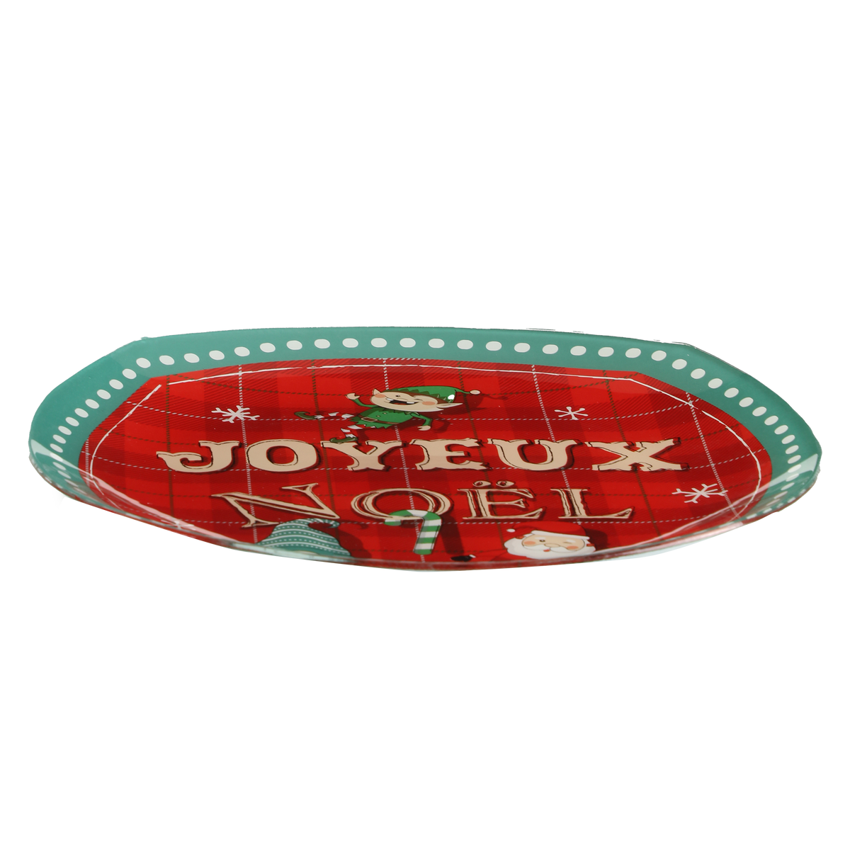 Assiette en verre Noël - Rouge