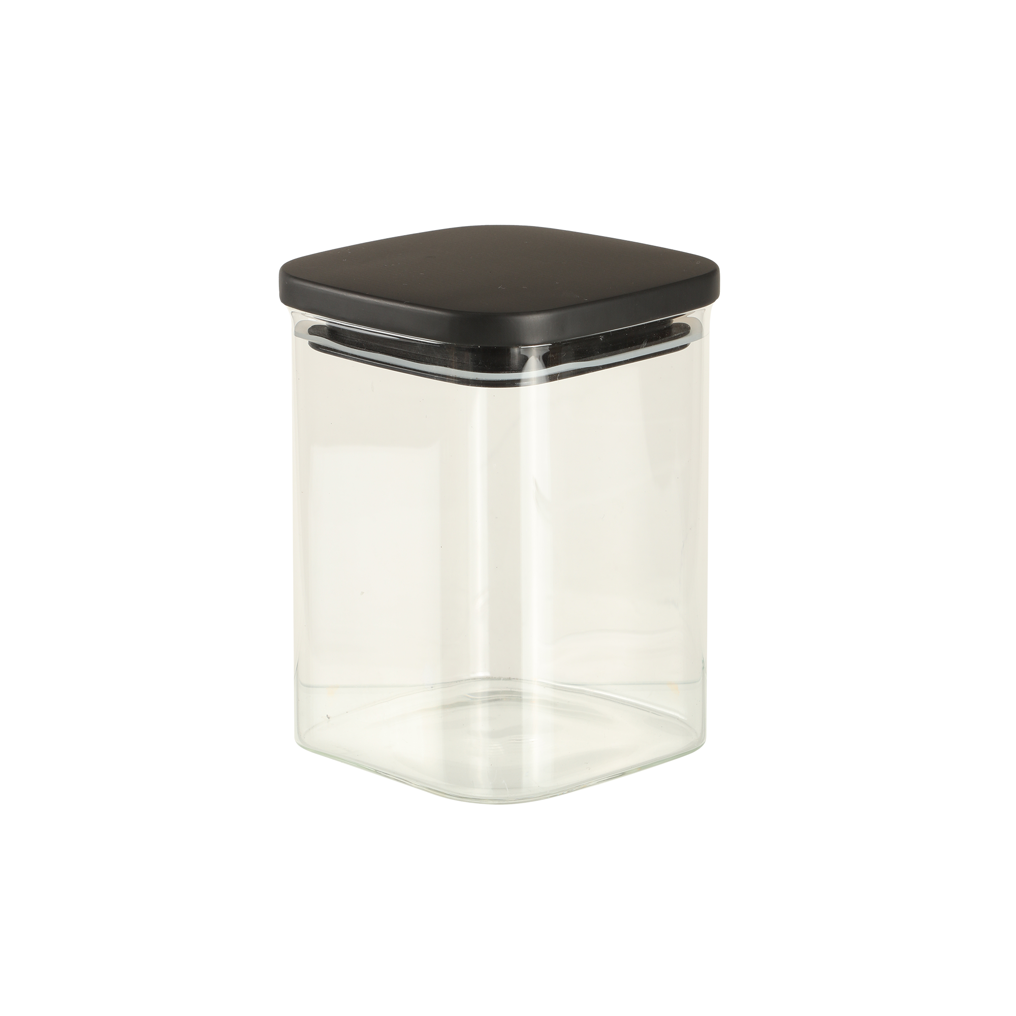 6 bocaux en verre avec couvercle noir