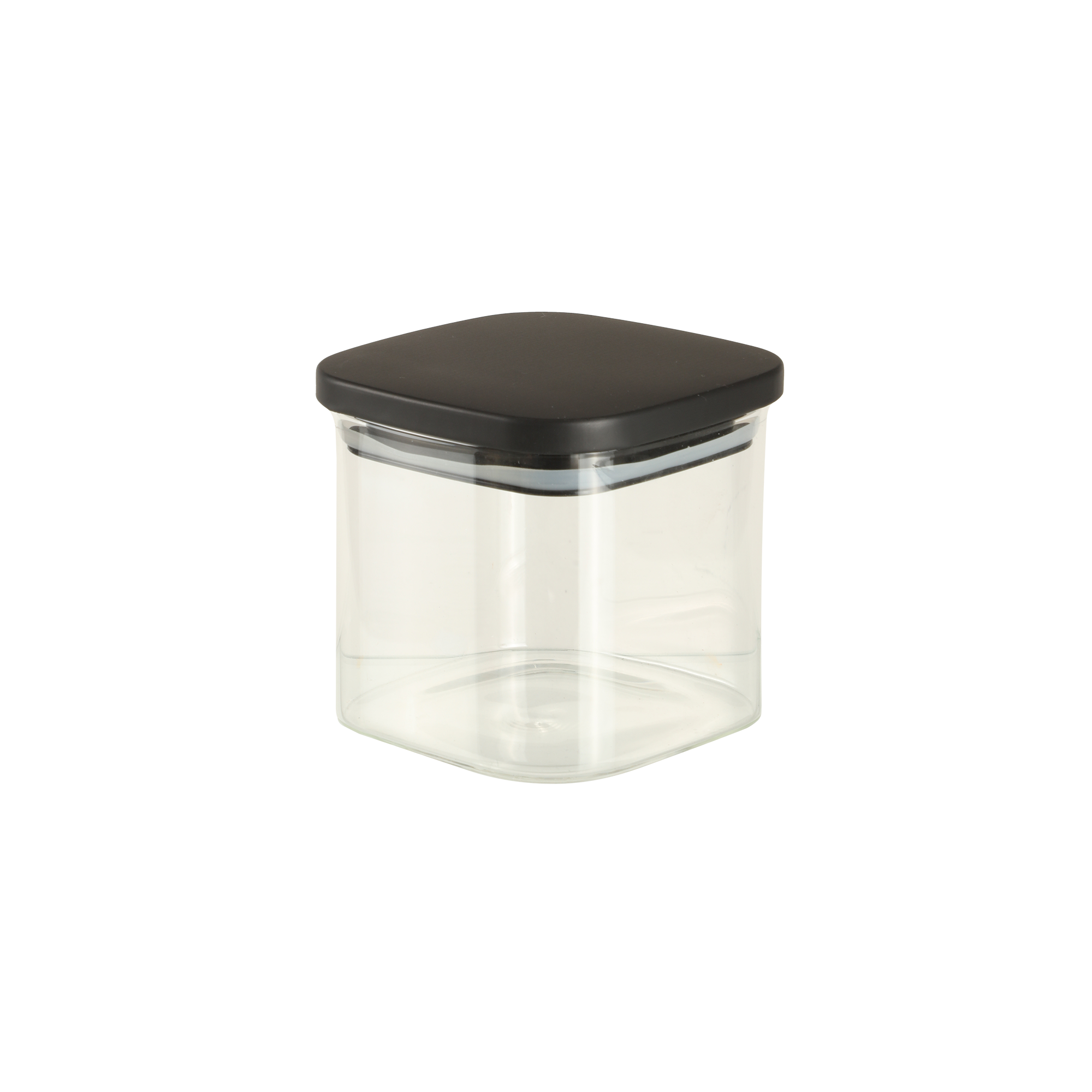 6 bocaux en verre avec couvercle noir