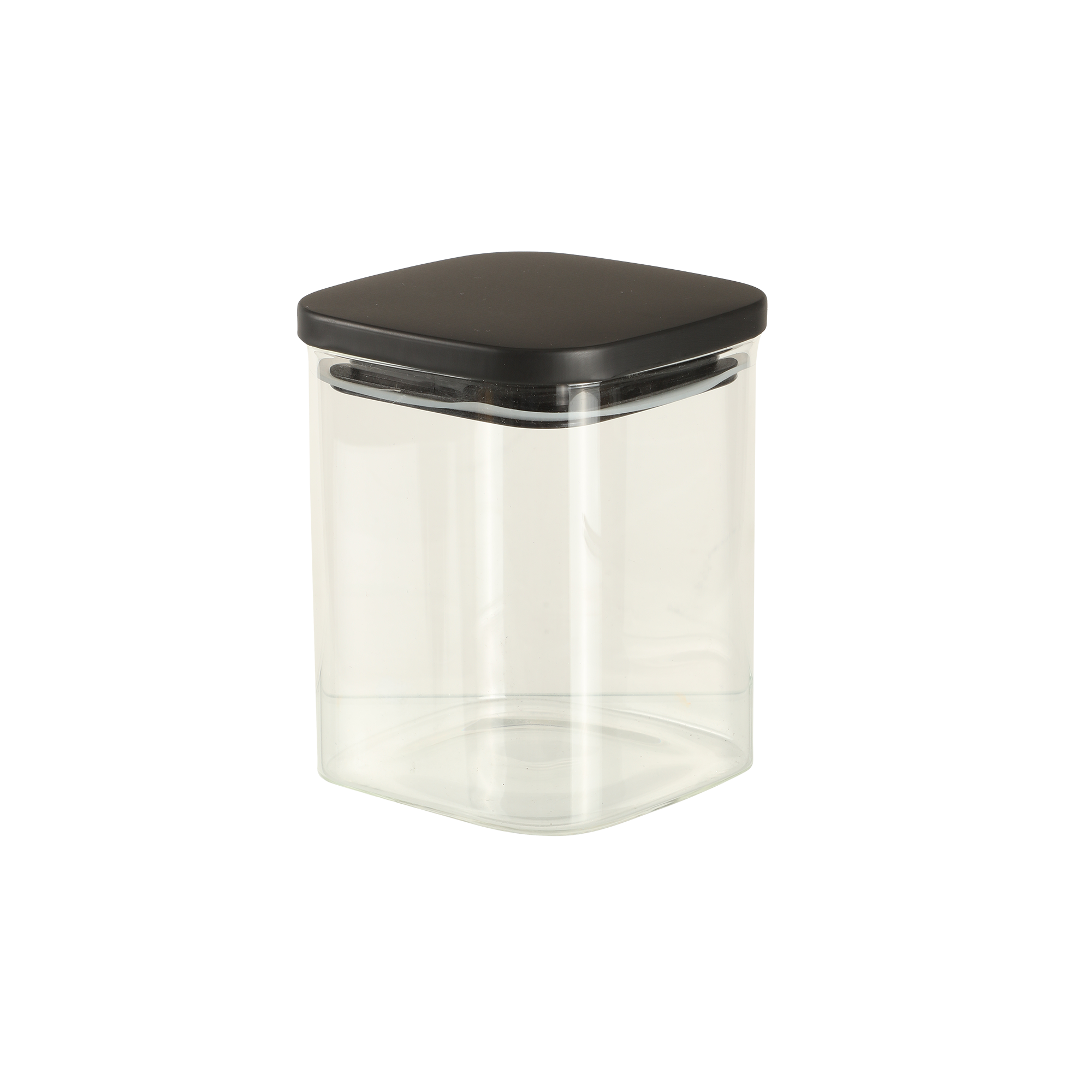 6 bocaux en verre avec couvercle noir